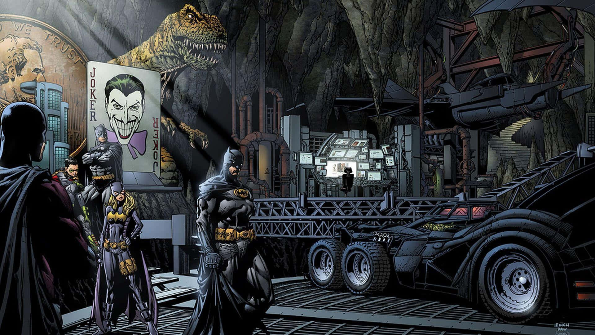 "The Dark Knight's Mysterious Batcave" Wallpaper