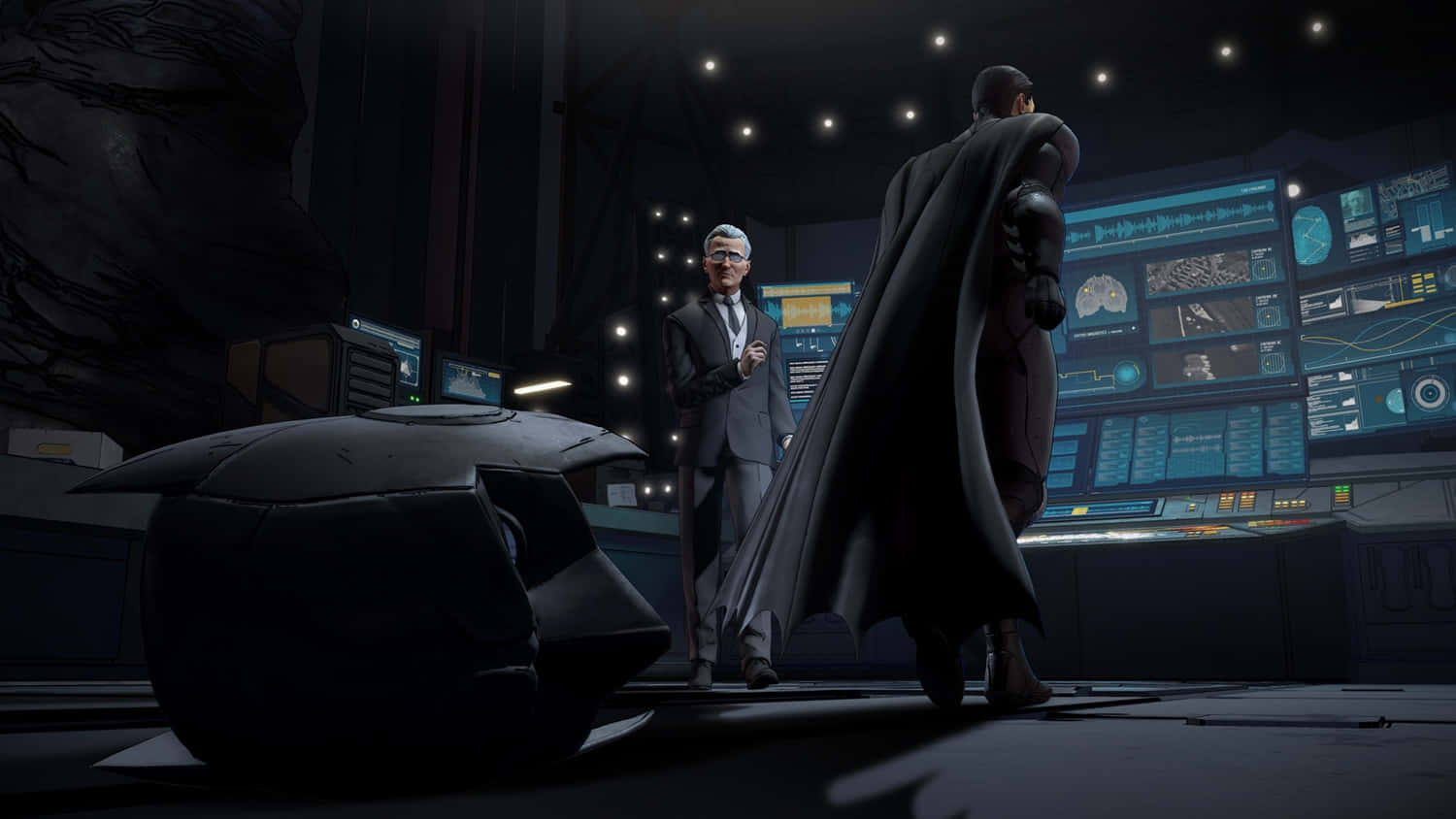 Batman And Alfred In Batcave Wallpaper