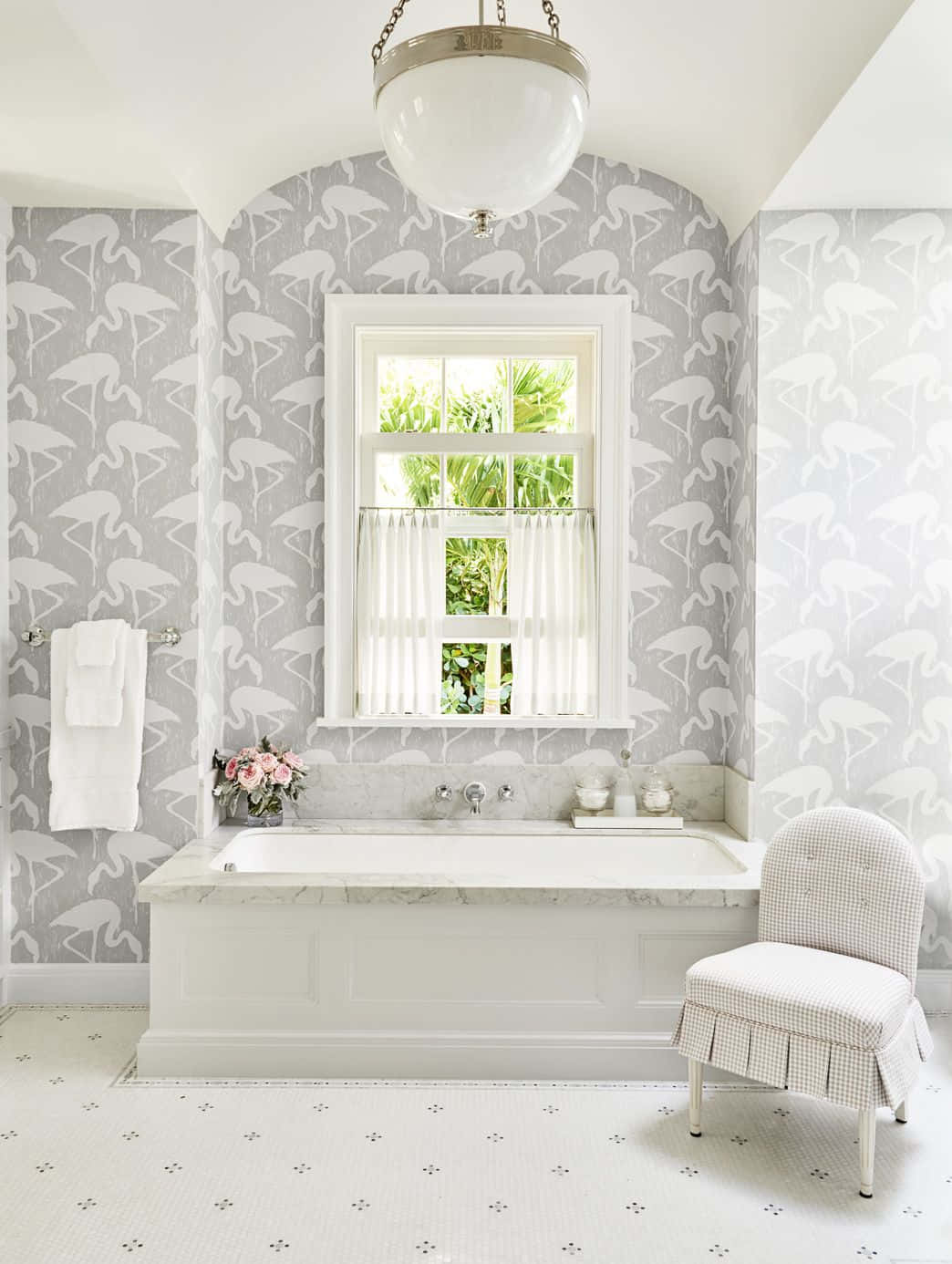 White Flamingos Design Bathroom Decor Picture