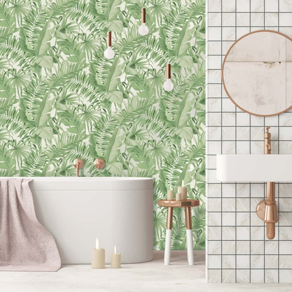 Badezimmergrünesmuster Wallpaper