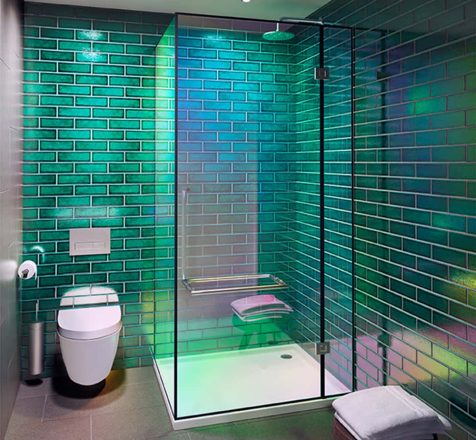 Grøn Badeværelses Billede Hav Strand Vibber