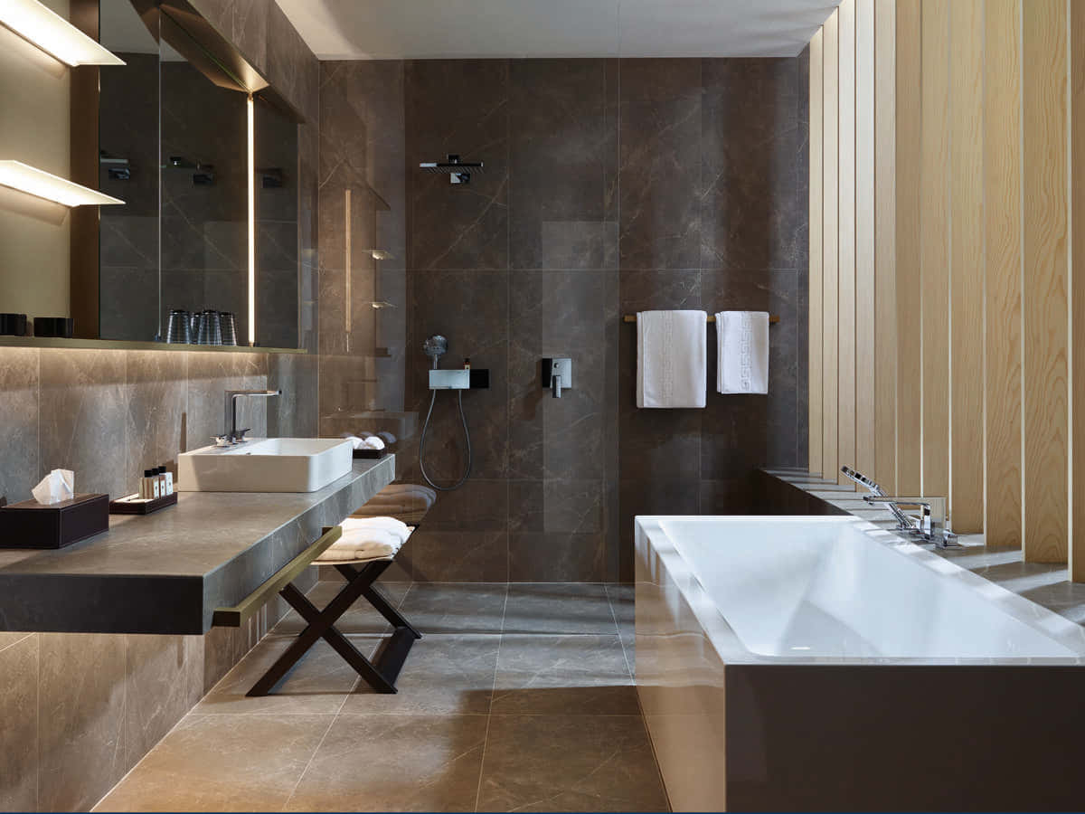 Slappe af hjemme i luksus i et moderne badeværelse
