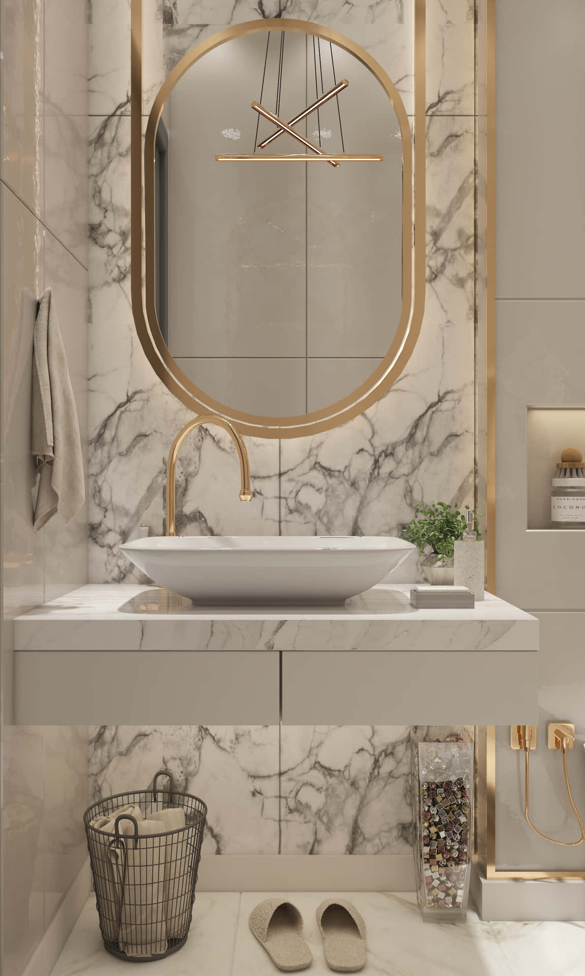 Einbadezimmer Mit Modernem Und Luxuriösem Design