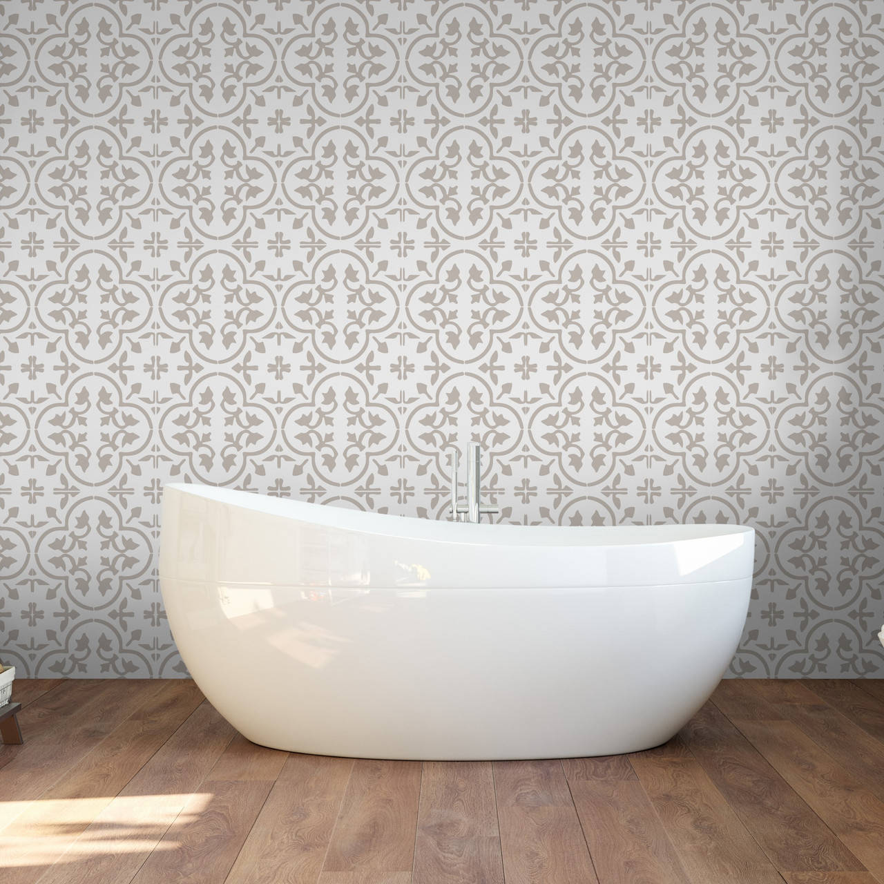 Captivating Artistic Bathtub in Gray Hues Wallpaper