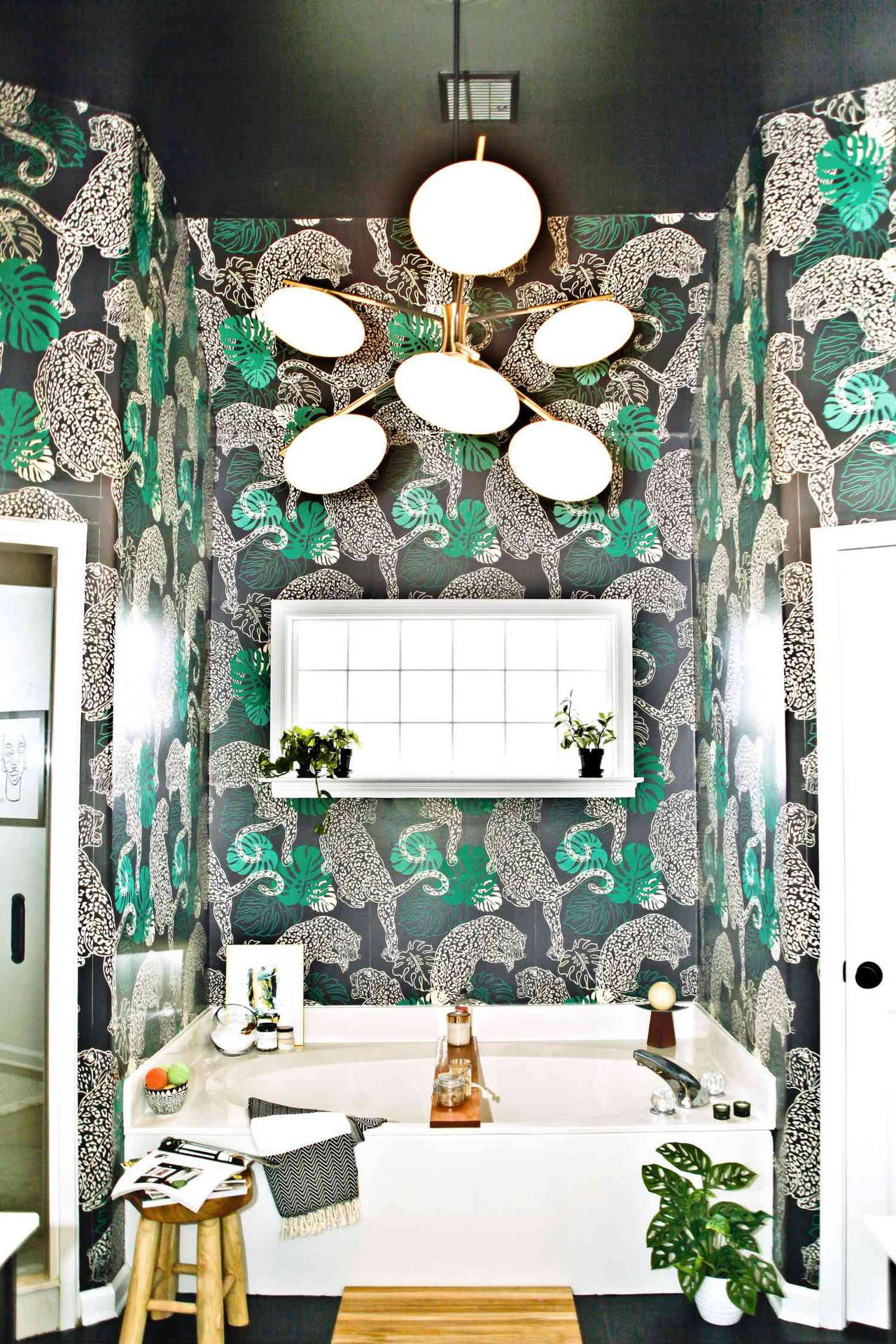 Bathtub Leopard Wallpaper Art Wallpaper