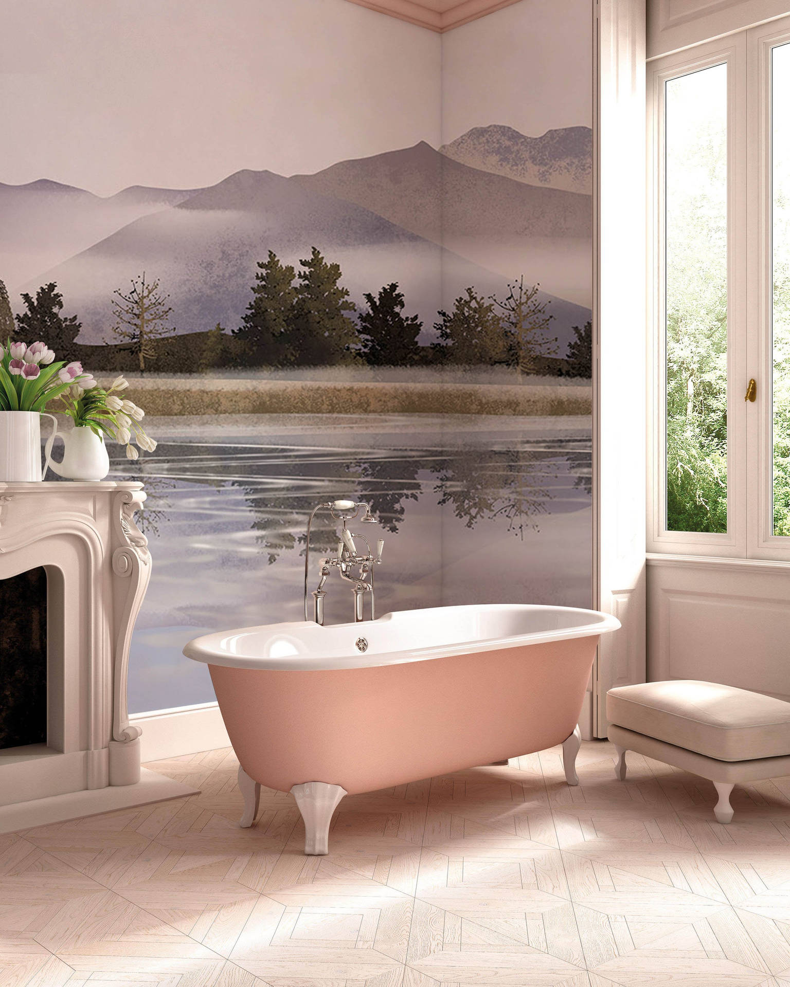 Bathtub Mountain Lake Wallpaper Wallpaper