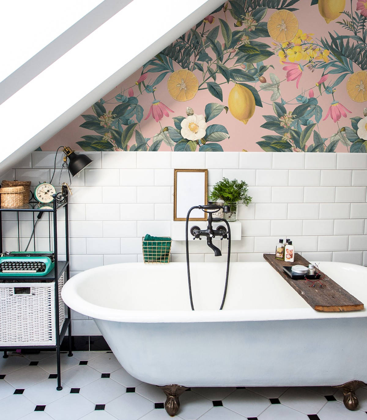 Bathtub Tropical Wallpaper Style Wallpaper