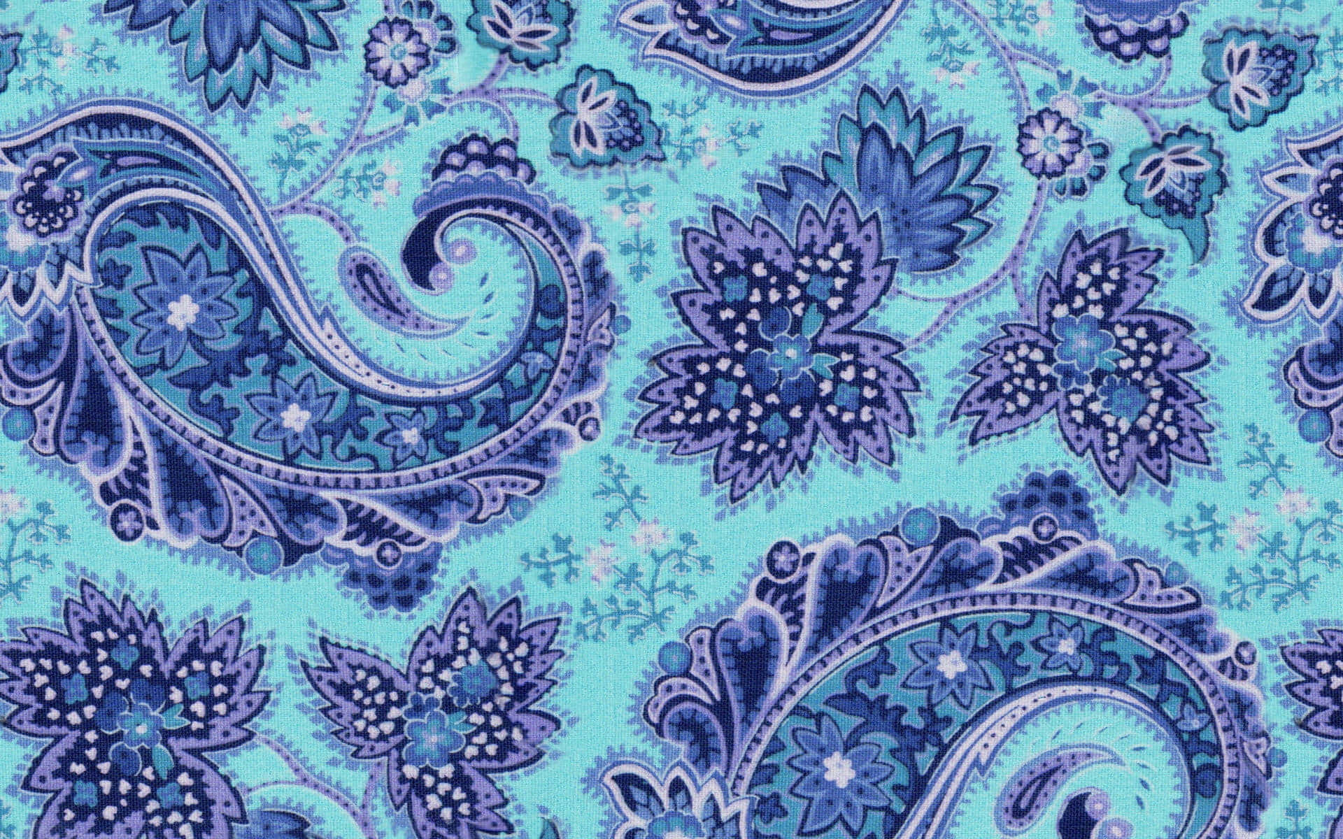 A Blue And White Paisley Print Fabric