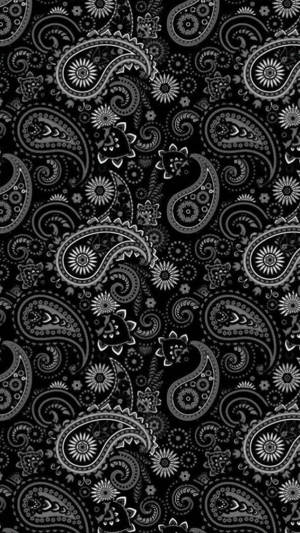 Batik Black Floral Background