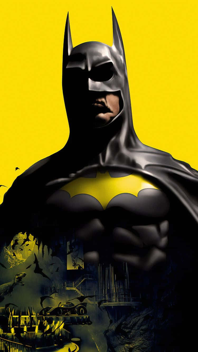 Batmanestetiskt I Gult Digital Konst Wallpaper