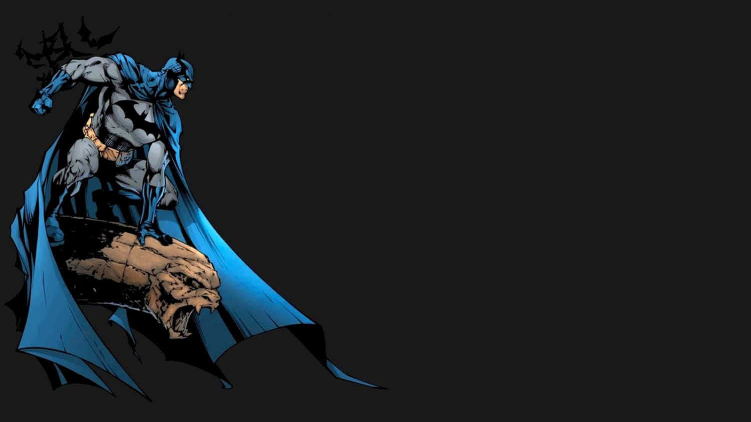 Batman Aesthetic On Gargoyle Statue Wallpaper