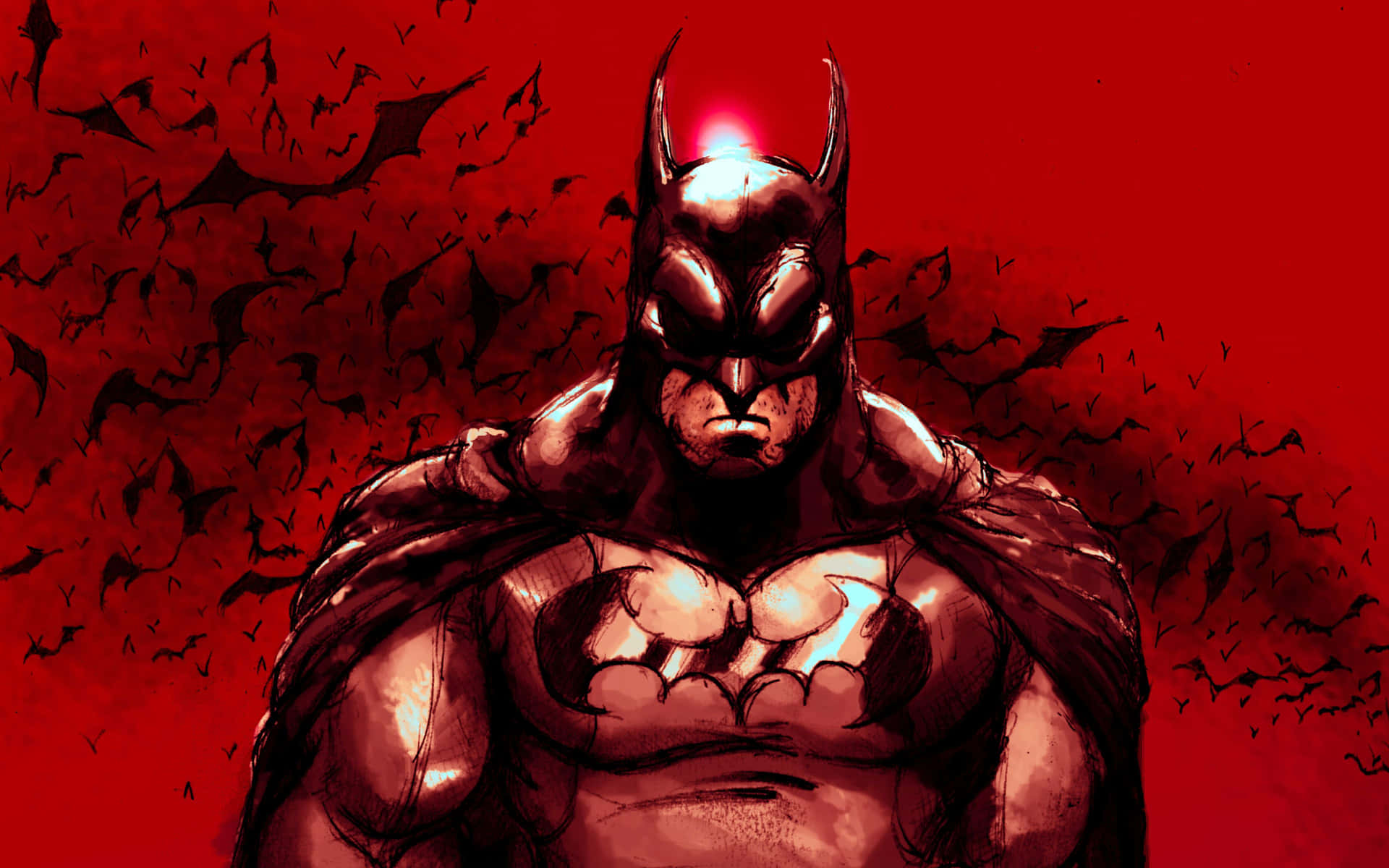 Superhero Batman Aesthetic In Red Wallpaper