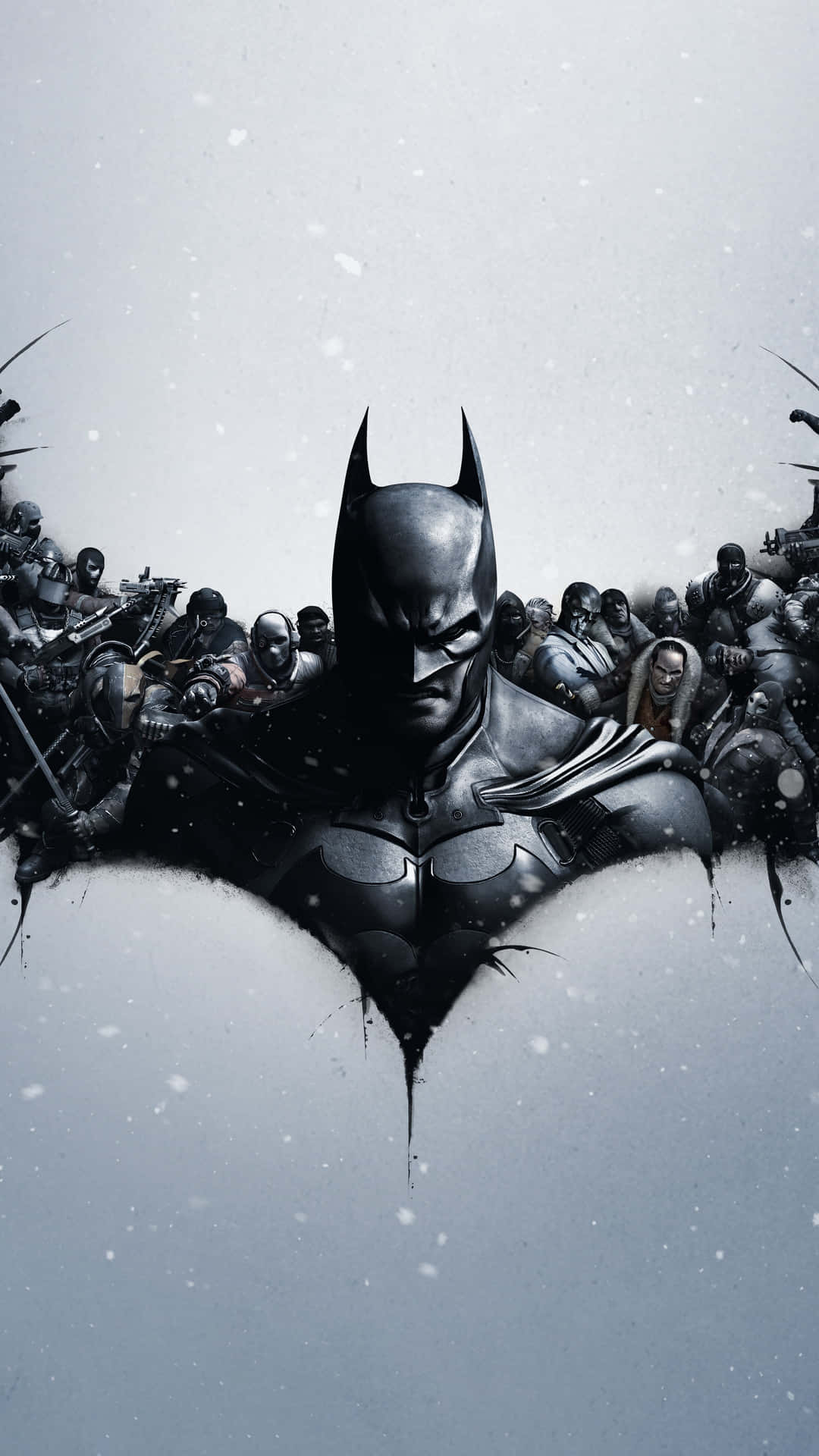 Batman Amidst Arkham Enemies Wallpaper