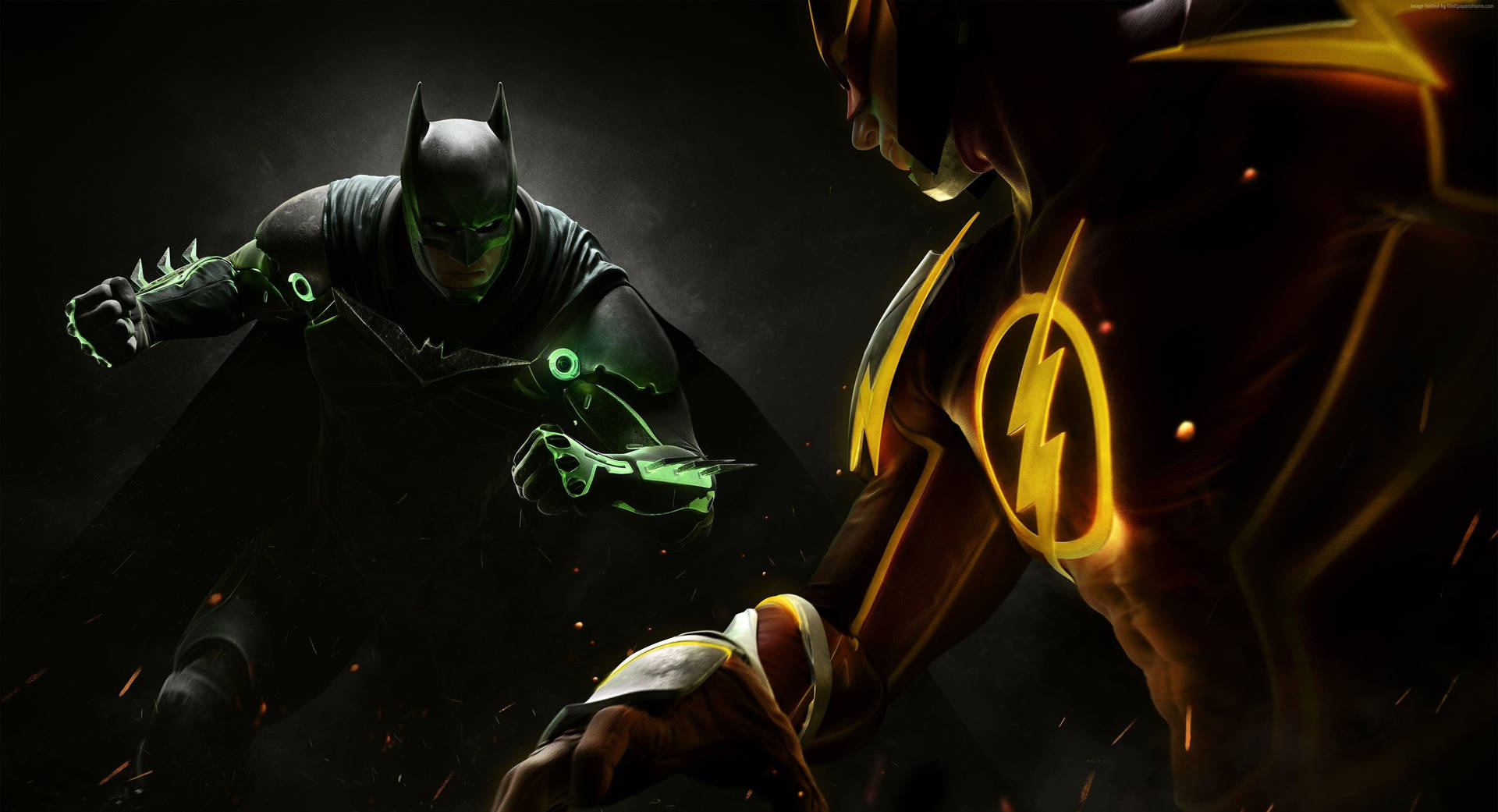 Batman And Flash In Battle 4k Ps4 Background