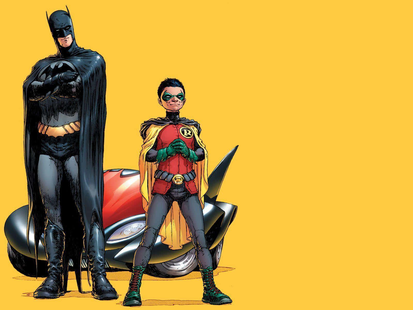 Batman and Robin Ready for Action Wallpaper