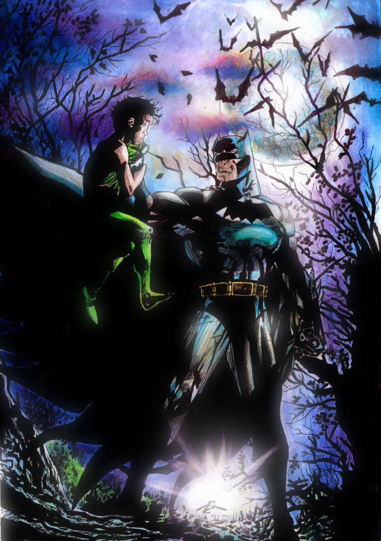 The Dynamic Duo, Batman and Robin, ready for action Wallpaper