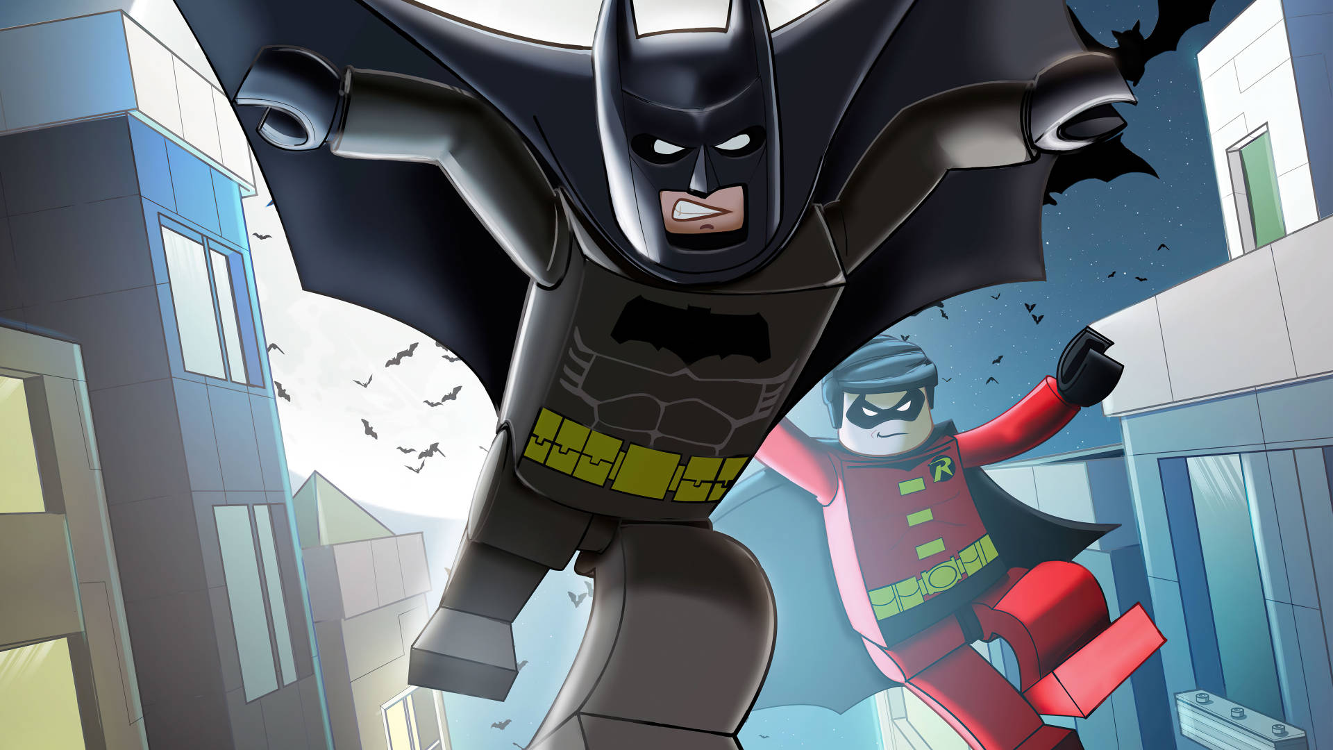 Batman og Robin Lego DC Comics Superhelte Live Art Desktop Tapet Wallpaper