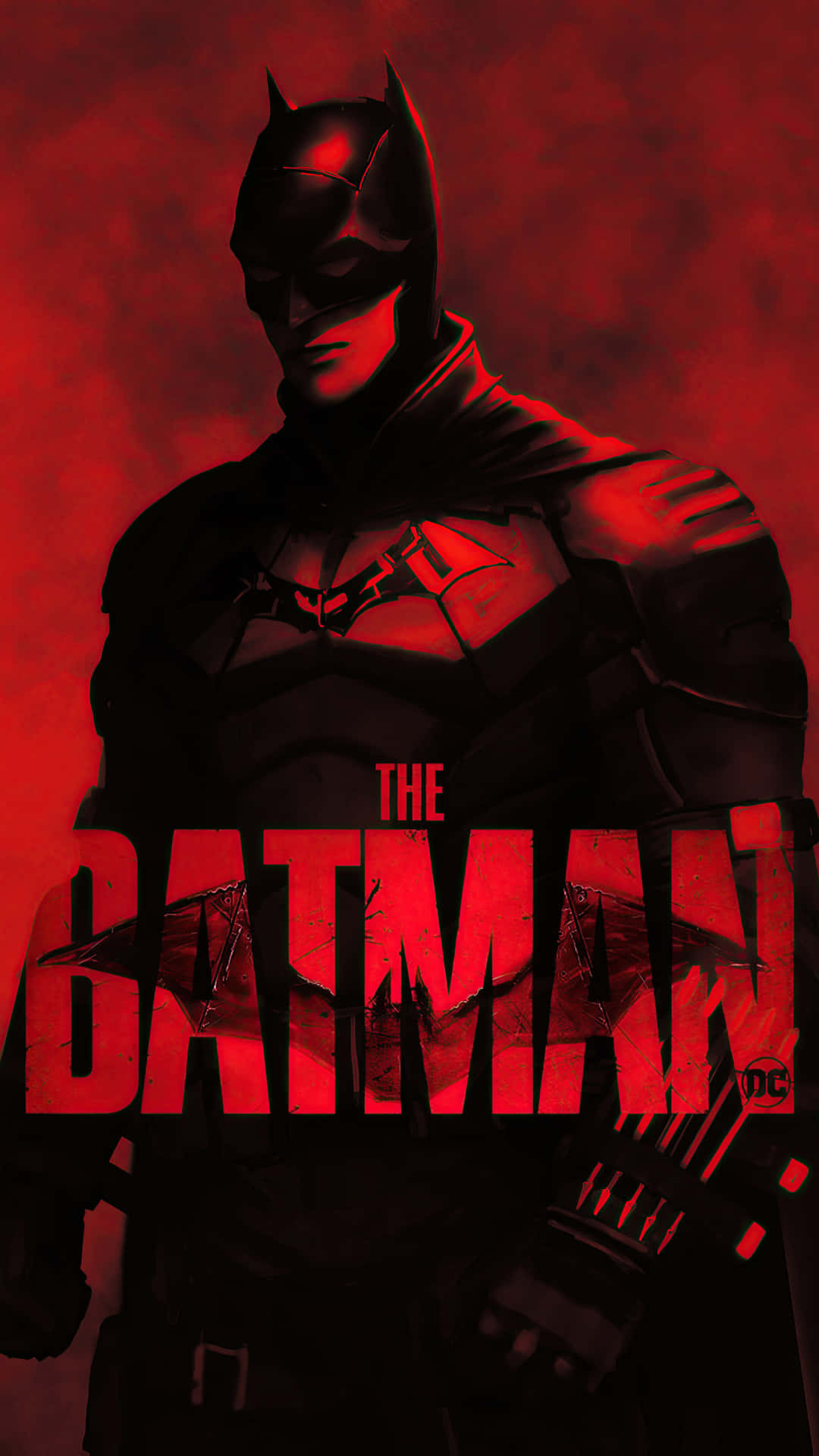 The Batman Movie Poster With Red And Black Colors Wallpaper