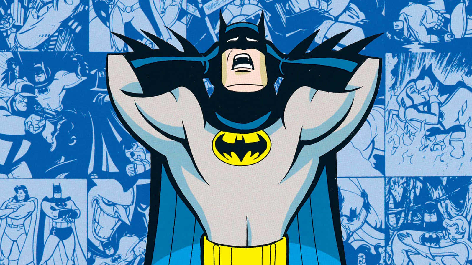 Batman over Gotham City - from Batman: Animated Adventures Wallpaper