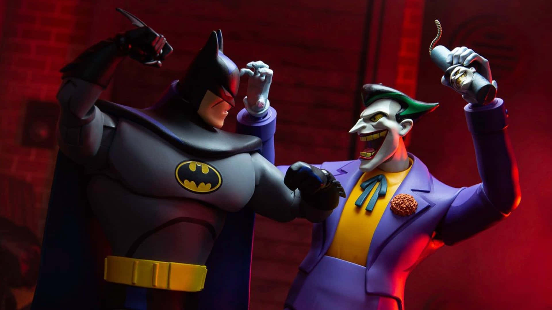 Batmany Robin En Acción En Batman: Aventuras Animadas De Batman Fondo de pantalla