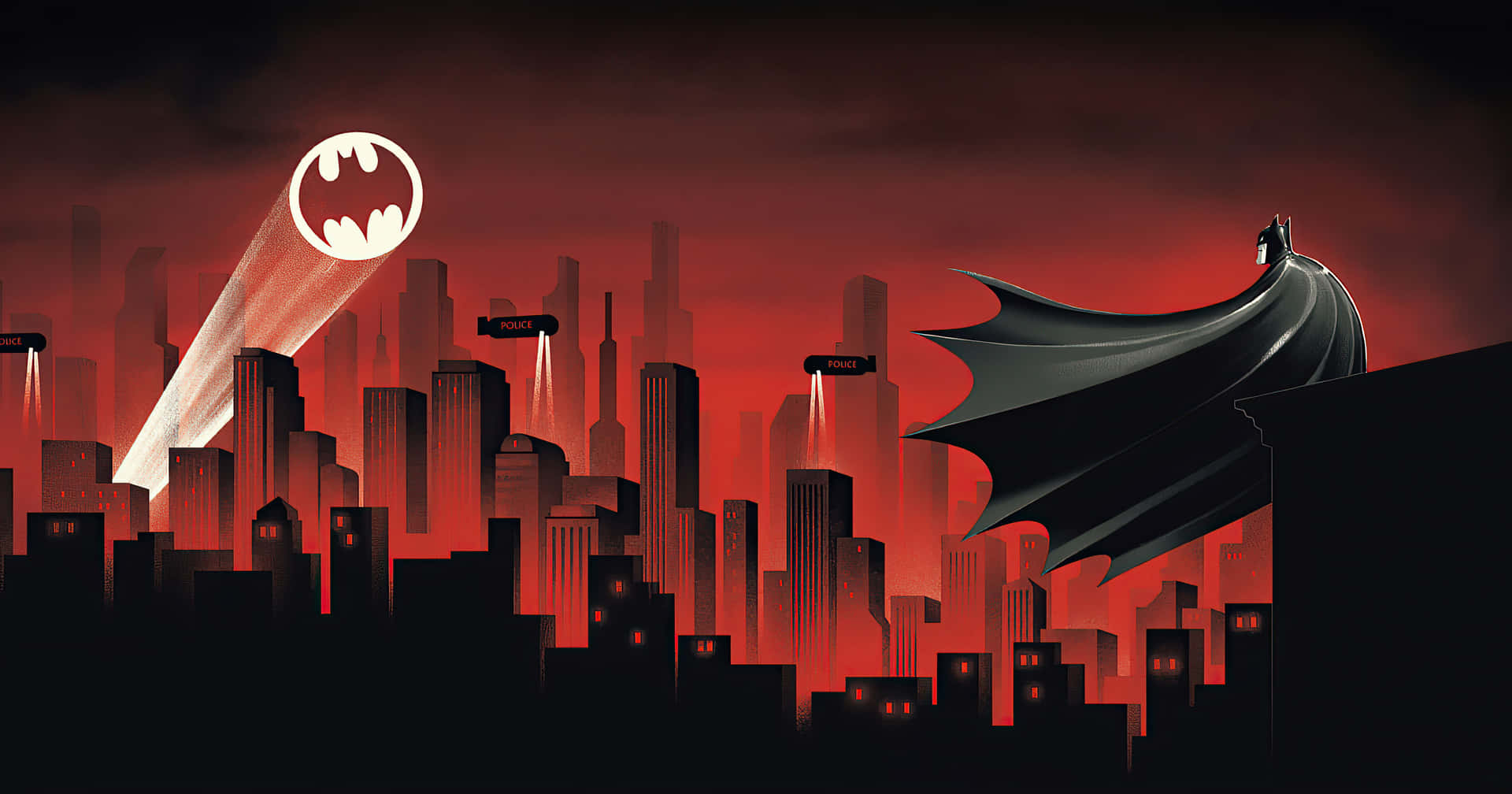 Batman Animated Adventures - The Dark Knight in Action Wallpaper