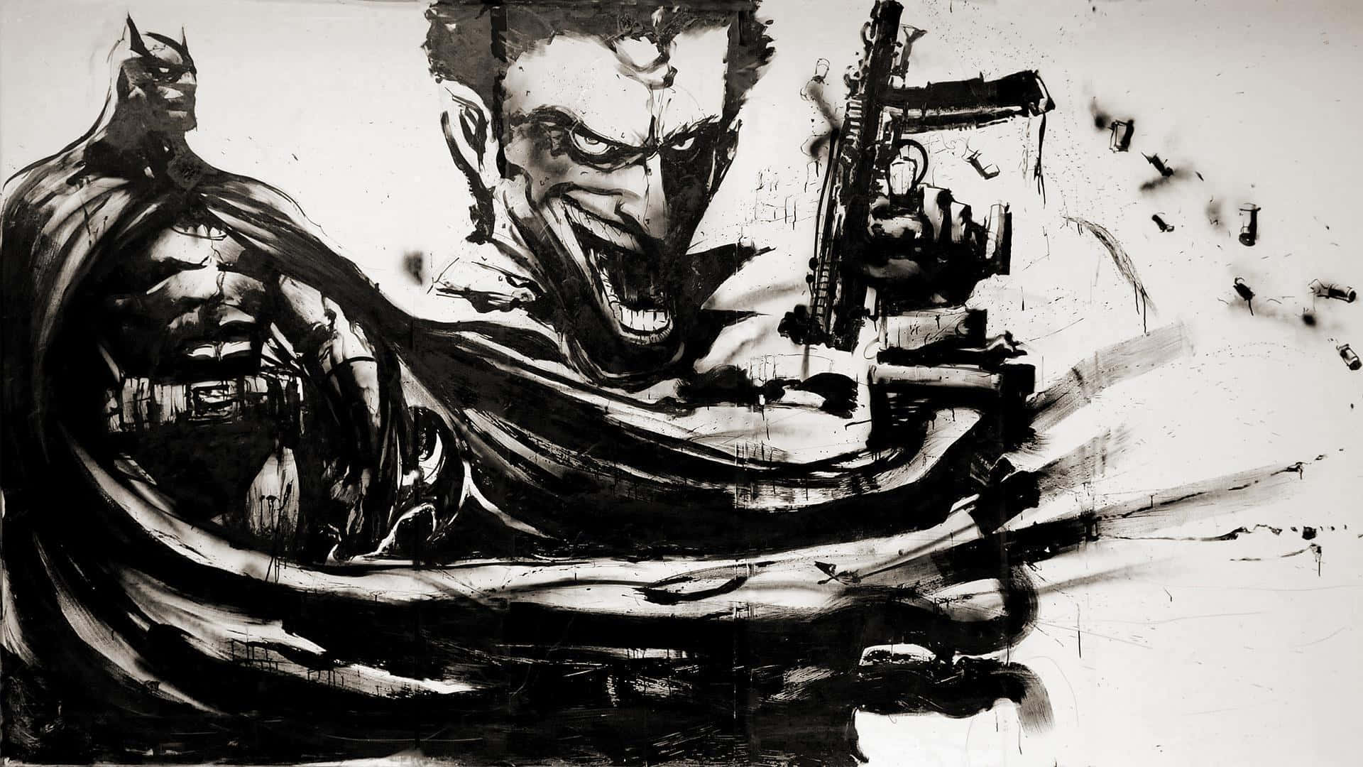 Batman Arkham Asylum With Joker Illustration Background