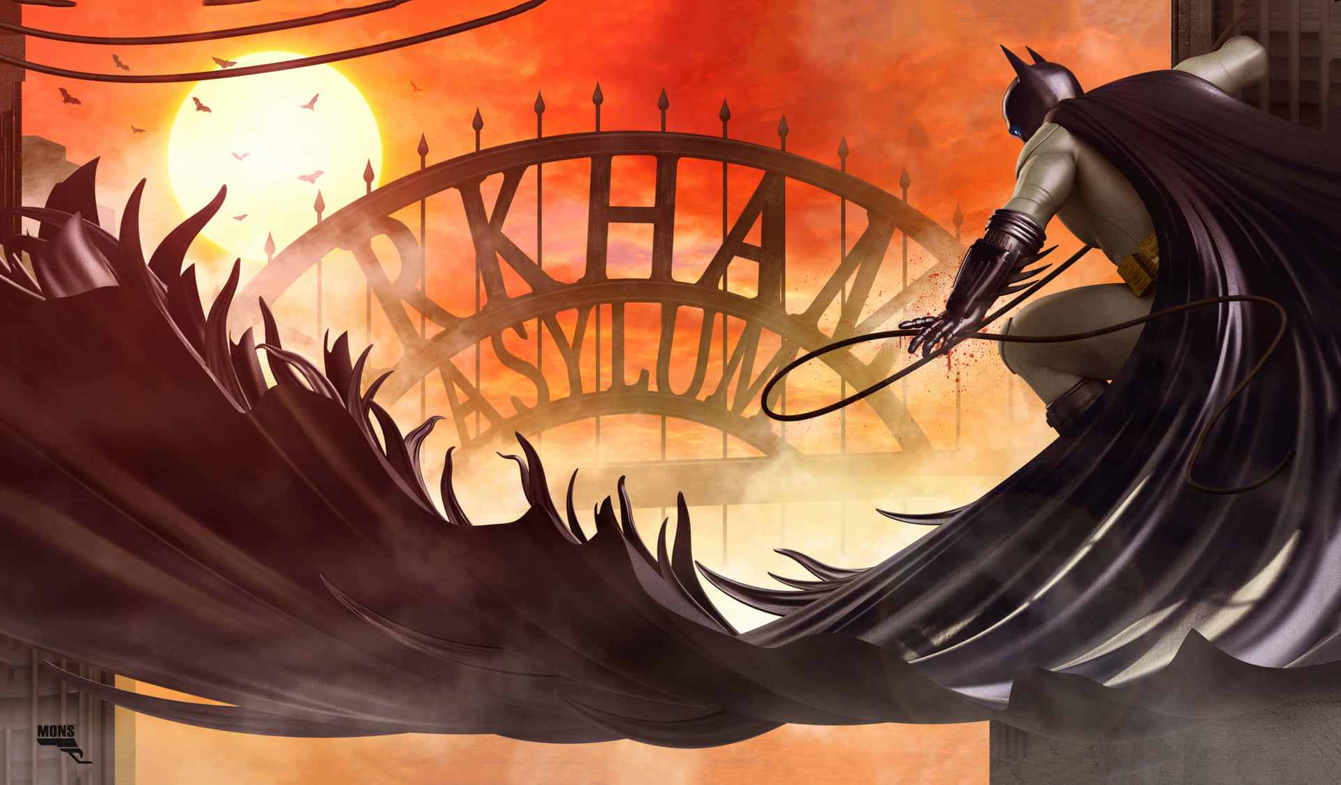 Batman Arkham Asylum Gate Digital Art Background
