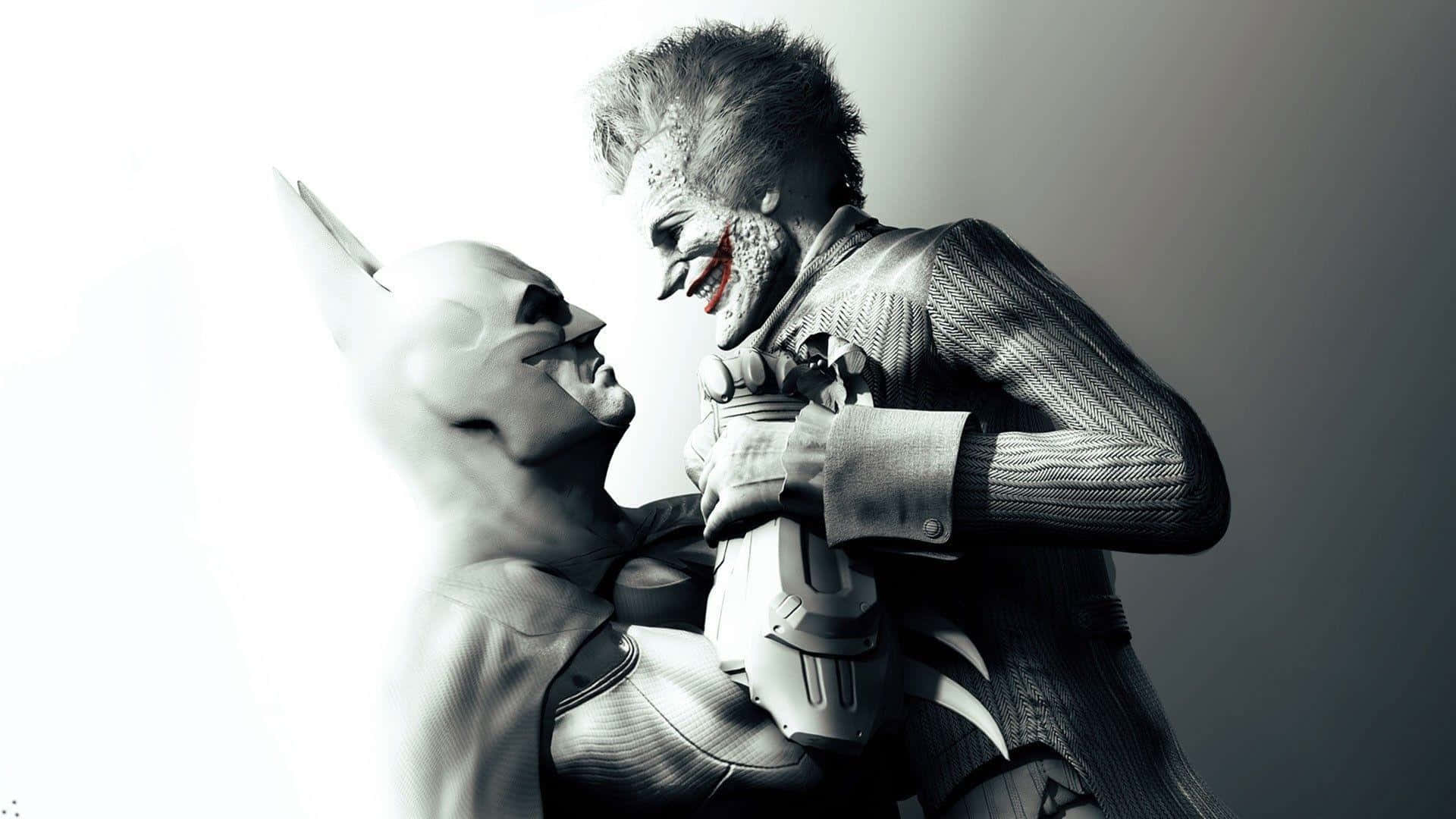 Batmankämpar Sig Igenom Arkham Asylum På Sin Datorskärm Eller Mobilbakgrundsbild. Wallpaper