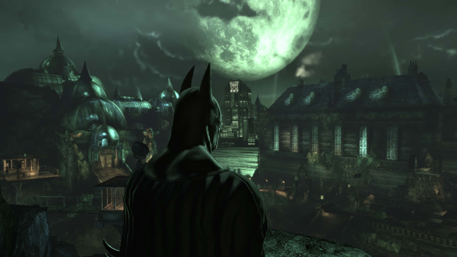 Dark Batman Arkham Asylum Back Angle Shot Wallpaper