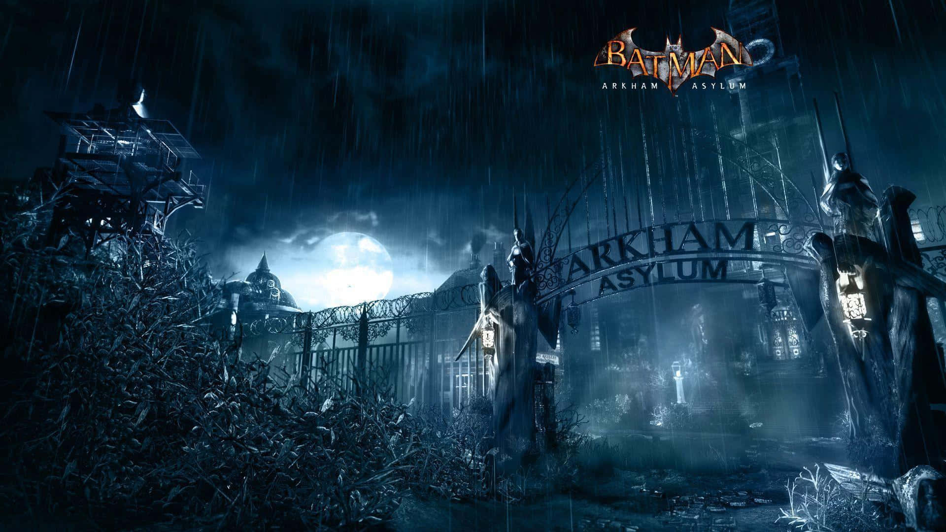 Fight for Gotham's safety in Batman Arkham Asylum Wallpaper