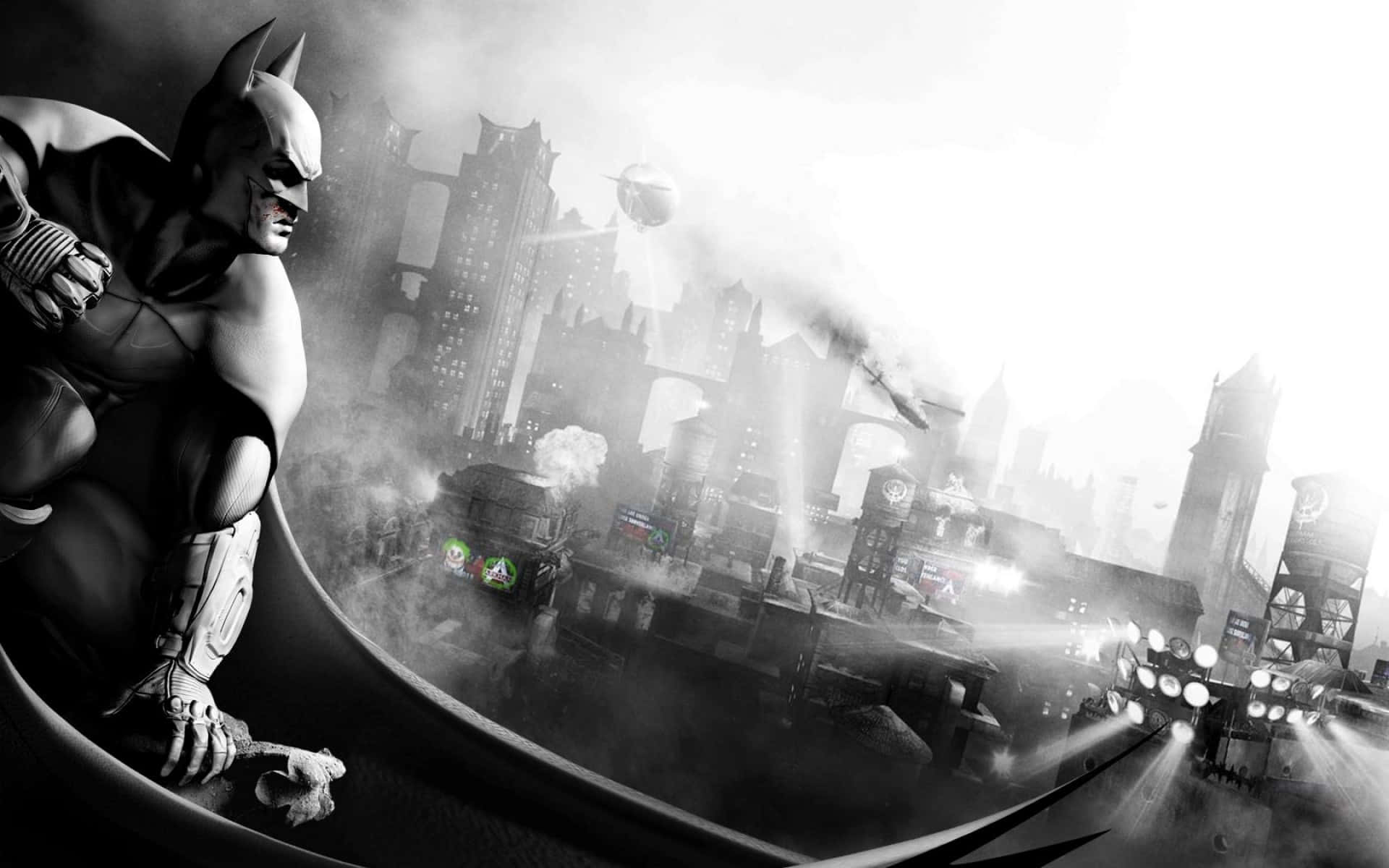 Batman protecting Gotham City in Arkham