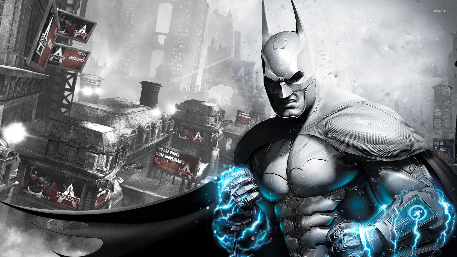 Batman Arkham City Glowing Blue Gloves Wallpaper