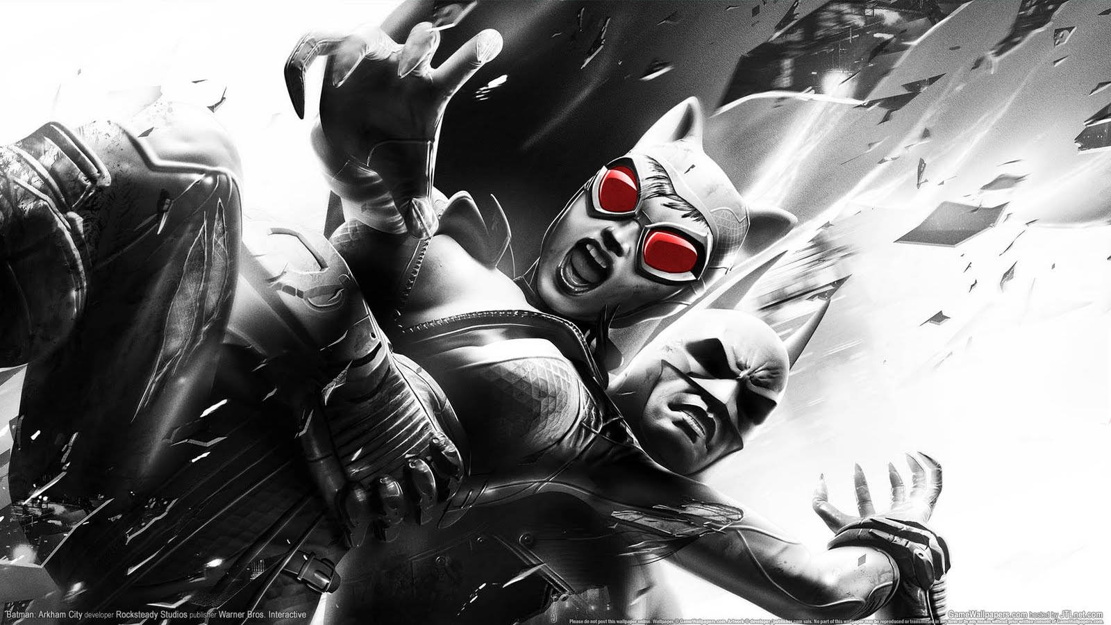 Batman Arkham City With Catwoman Background