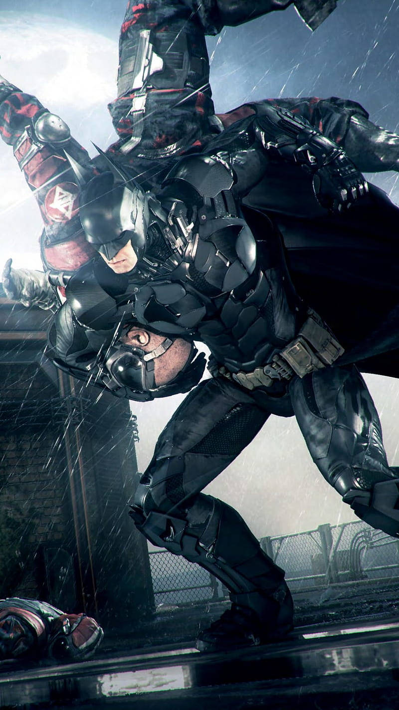 Batmanarkham Iphone Arkham Knight Combat - Batman Arkham Iphone-tapet Med Arkham Knight Combat-motiv. Wallpaper