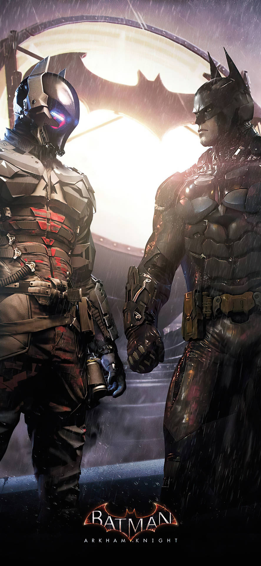 "The Action-Packed Face-off in Batman Arkham for iPhone" Wallpaper