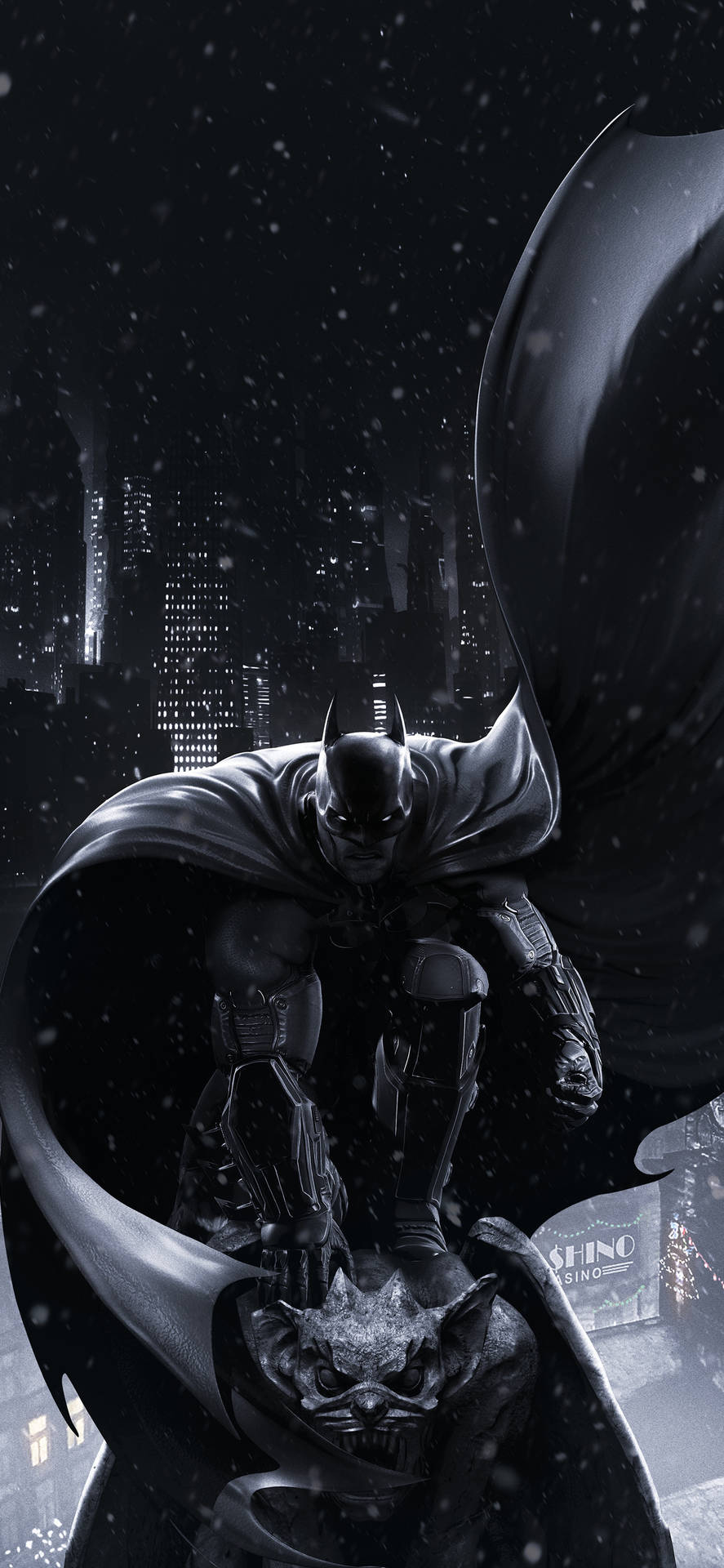 Batman Arkham iPhone På Et Spøgelse Tapet Wallpaper
