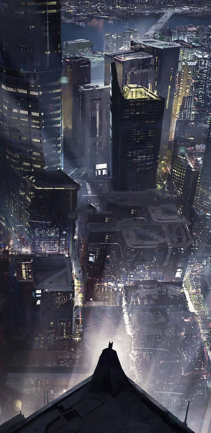Vista Dall'alto Dell'iphone Di Batman Arkham Sfondo