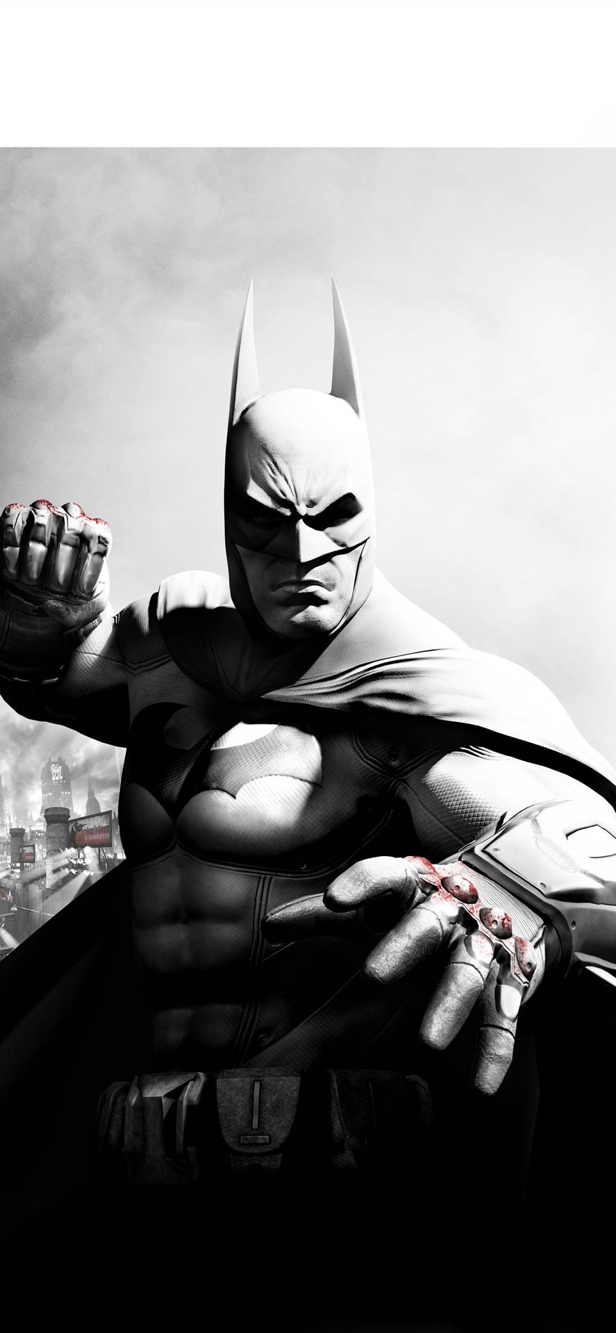 Batman Arkham iPhone With Bloodied Knuckles Wallpaper