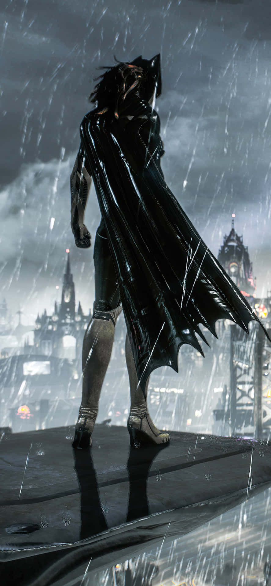 Batman standing tall in Arkham Knight Wallpaper