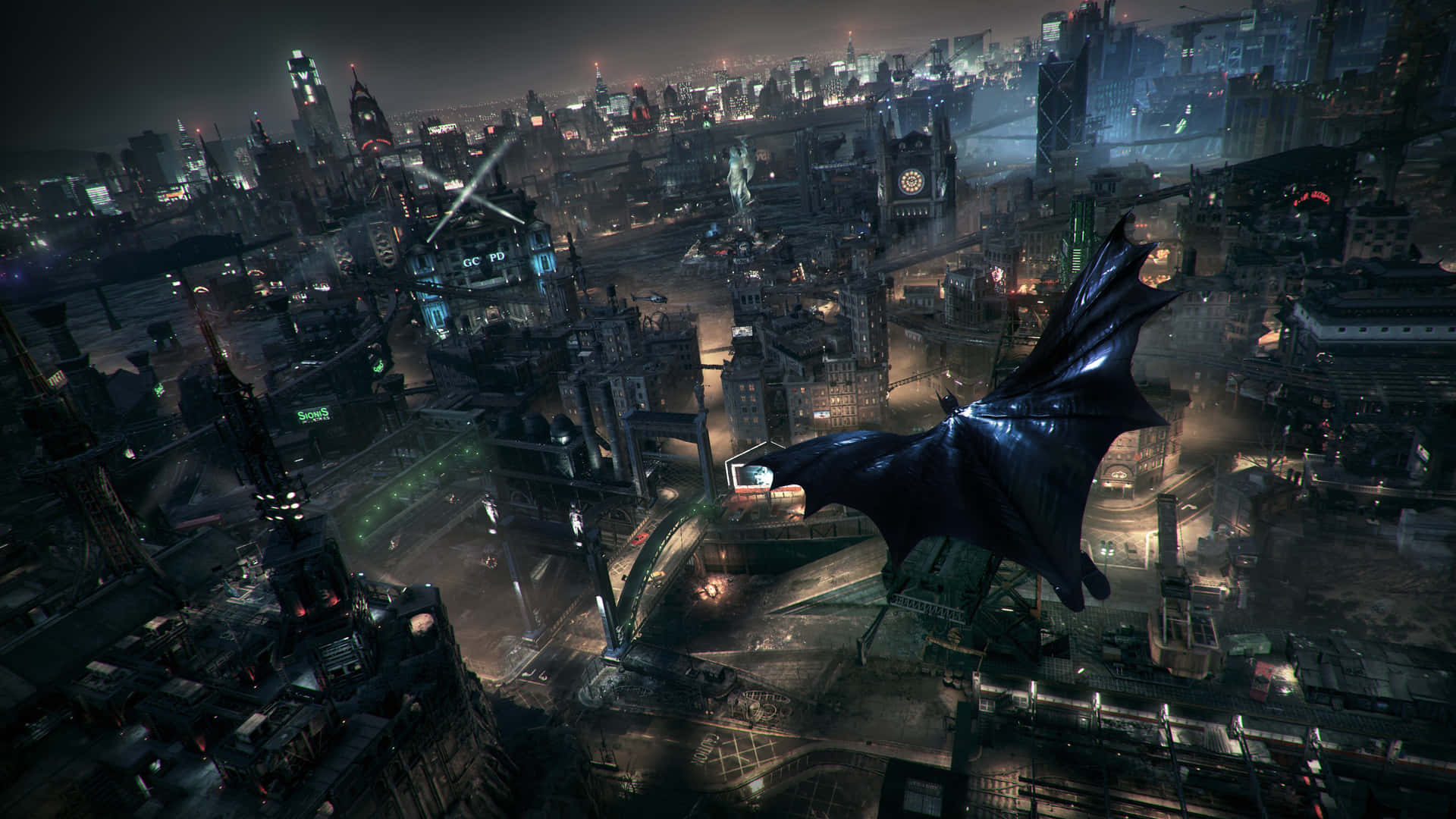 Elcaballero Oscuro Está Listo Para La Acción En El Mundo De Batman Arkham Knight En 4k. Fondo de pantalla