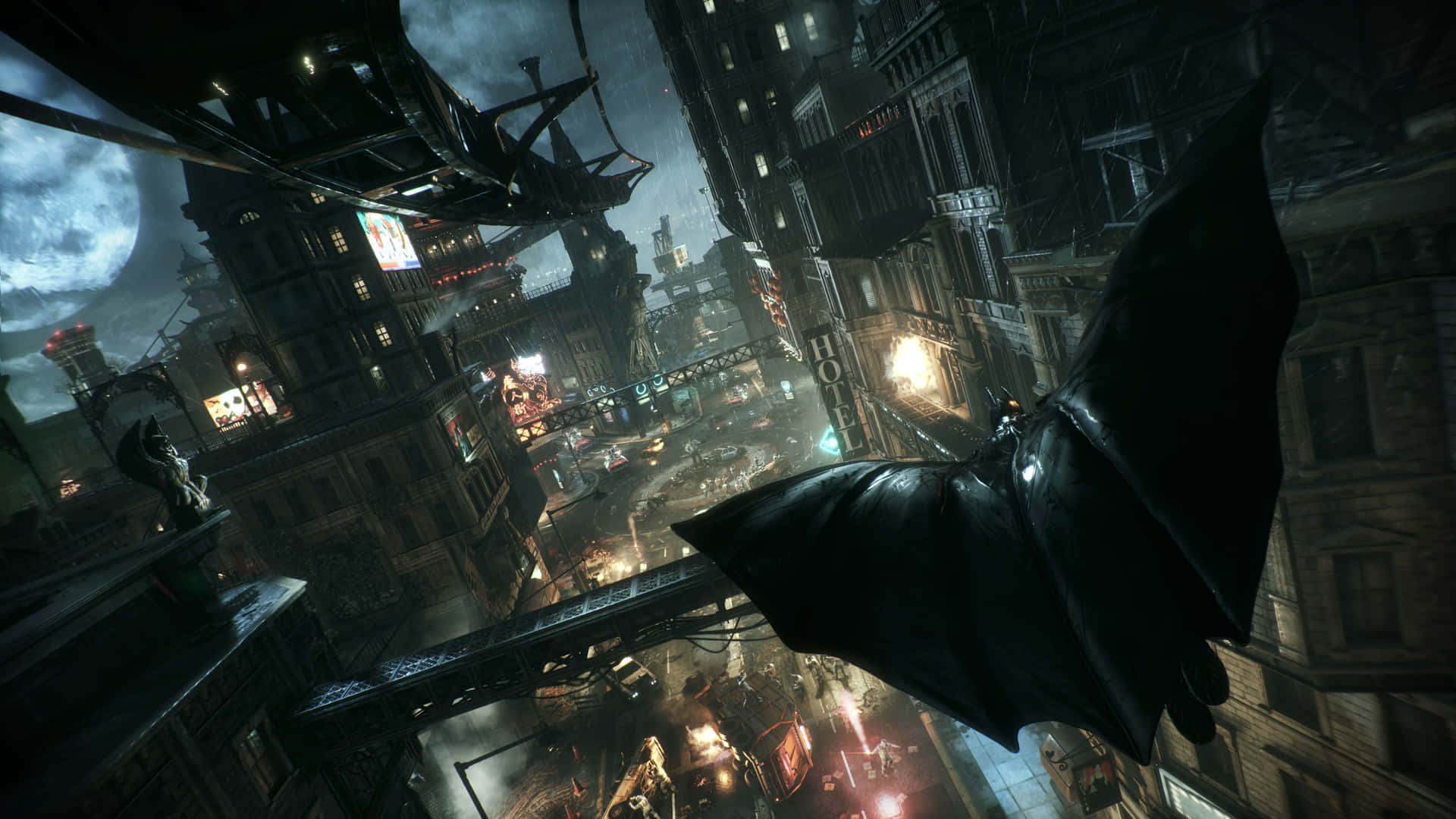 Face Your Fears and Take On the Streets of Gotham in Batman Arkham Knight Wallpaper