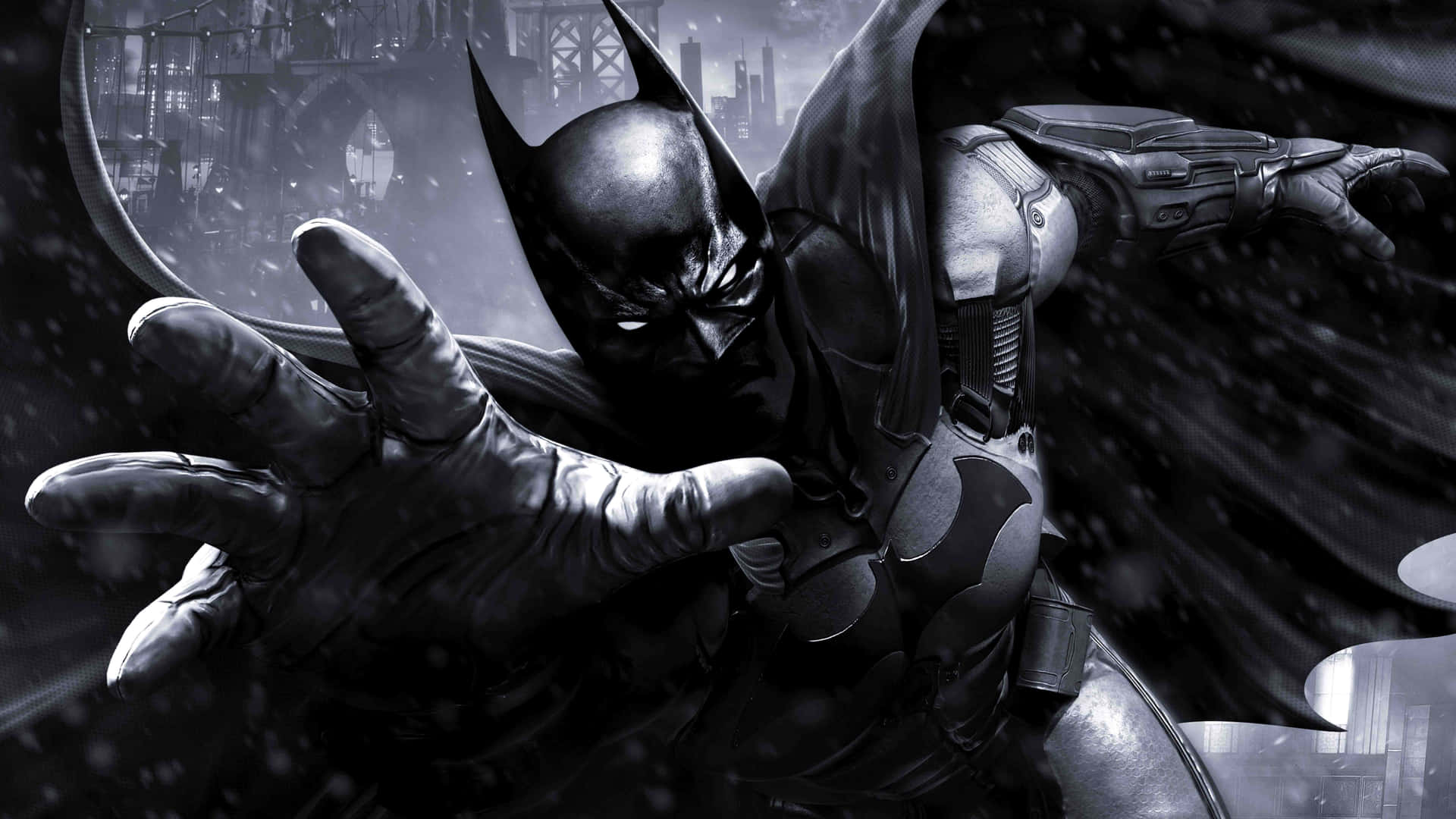 Batman Engages Scarecrow in the Dark Shadows of Arkham Knight Wallpaper