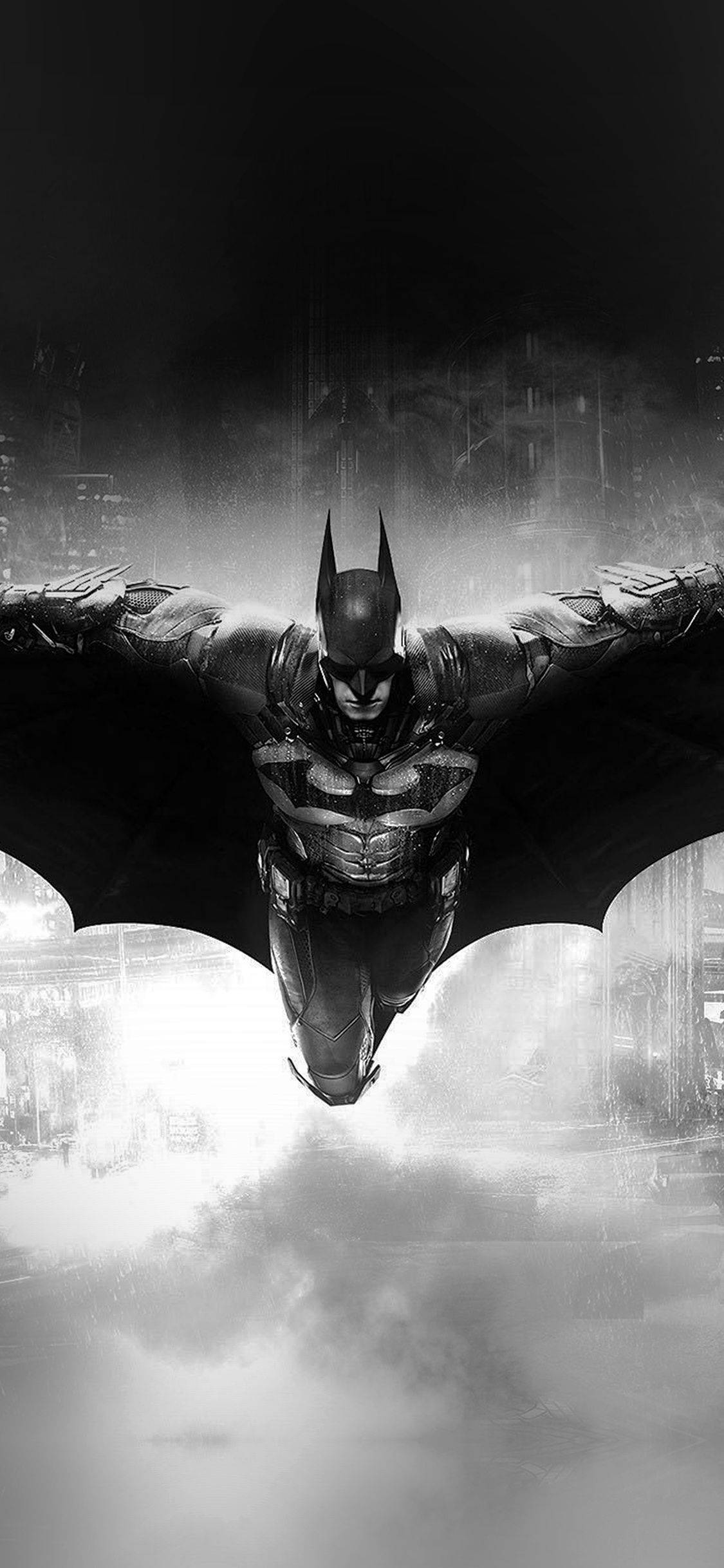 Batman Arkham Knight Flyvende iPhone X Tapet Wallpaper