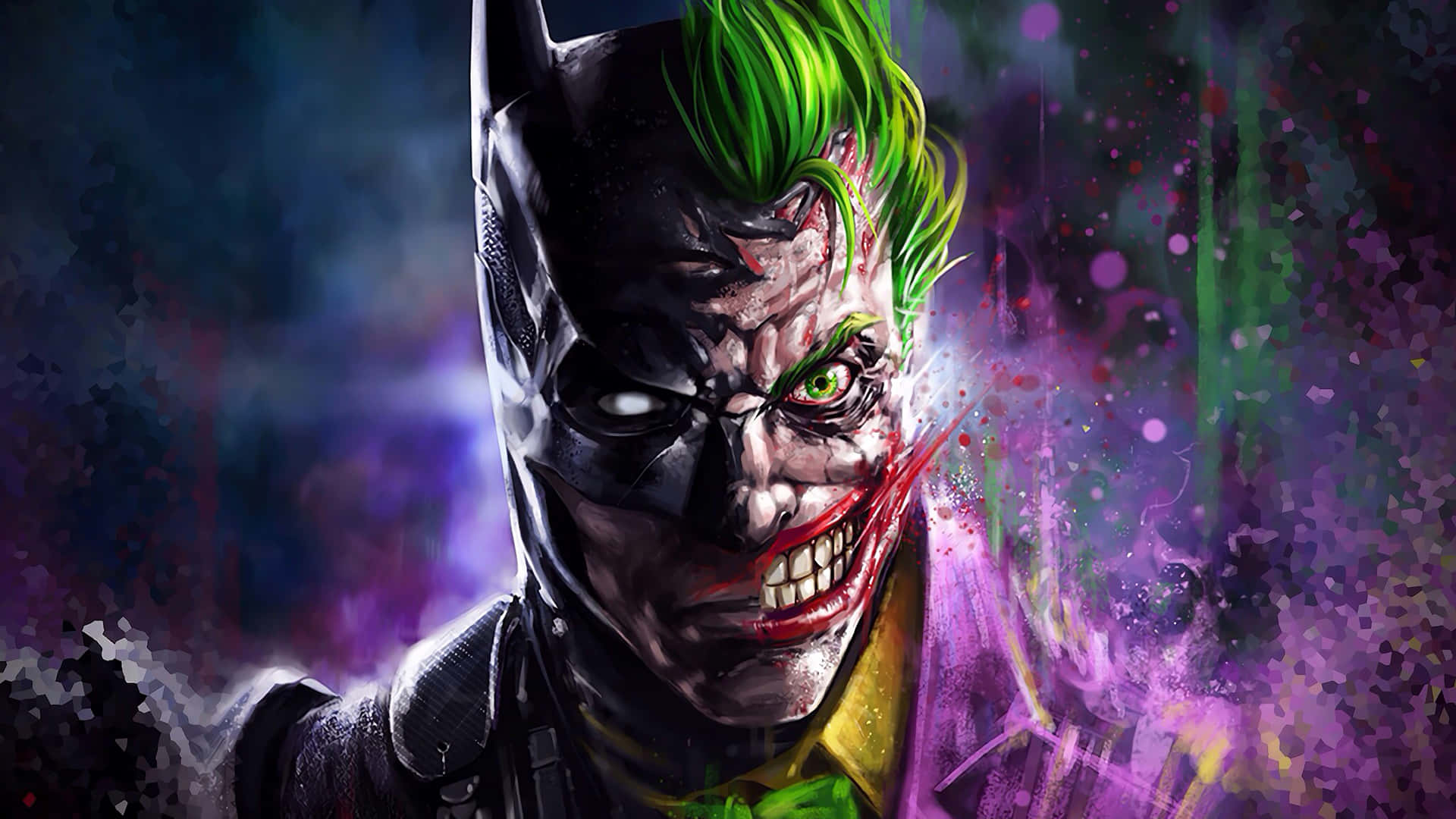 Batman Beyond facing the legendary Joker in Batman Beyond: Return of the Joker Wallpaper