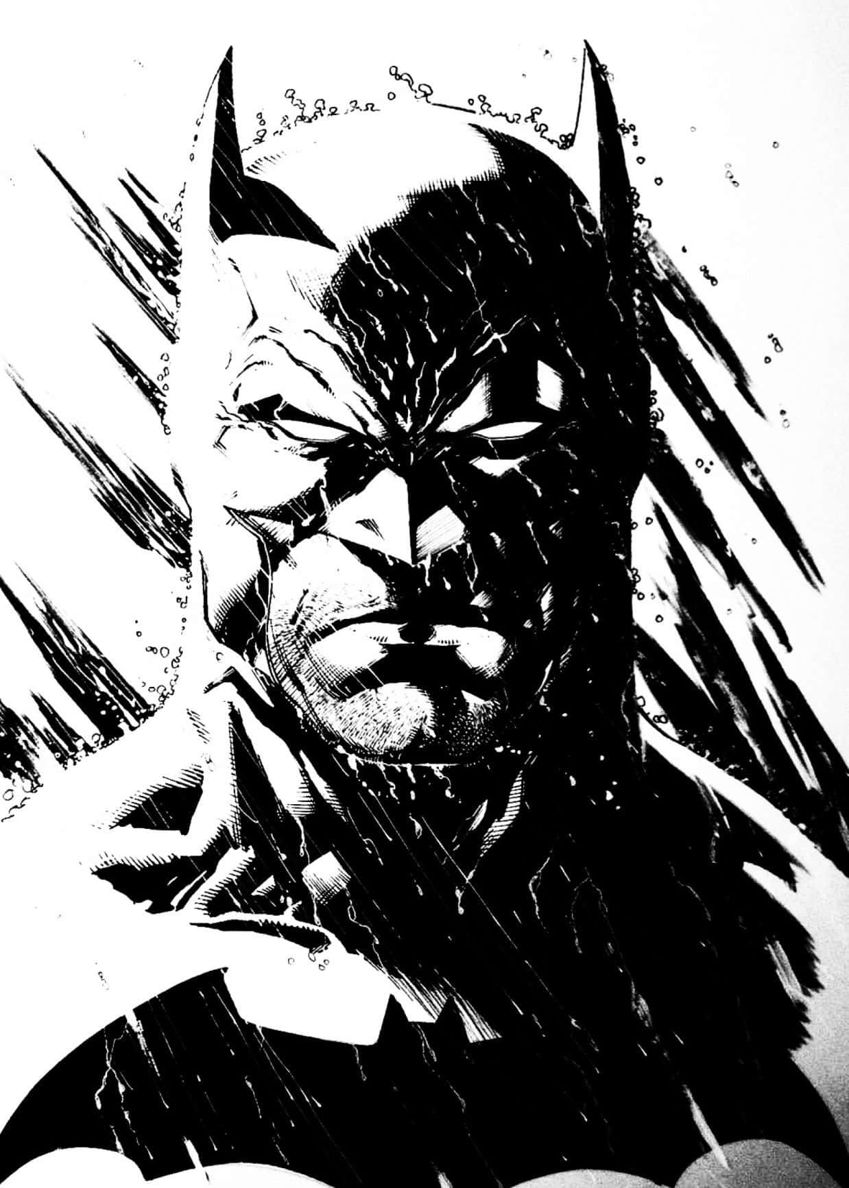 Batman Black And White Comic Art Wallpaper