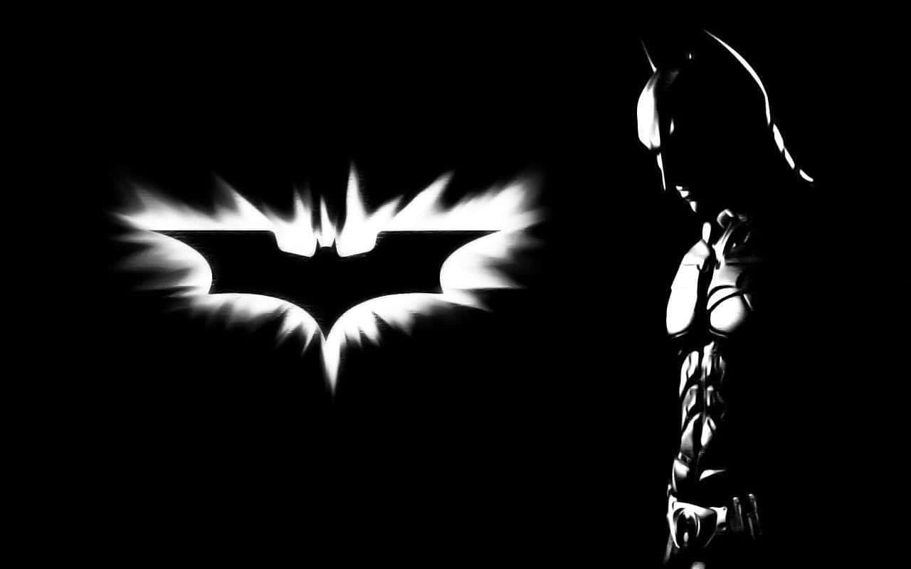 Batman Black and White in Action Wallpaper