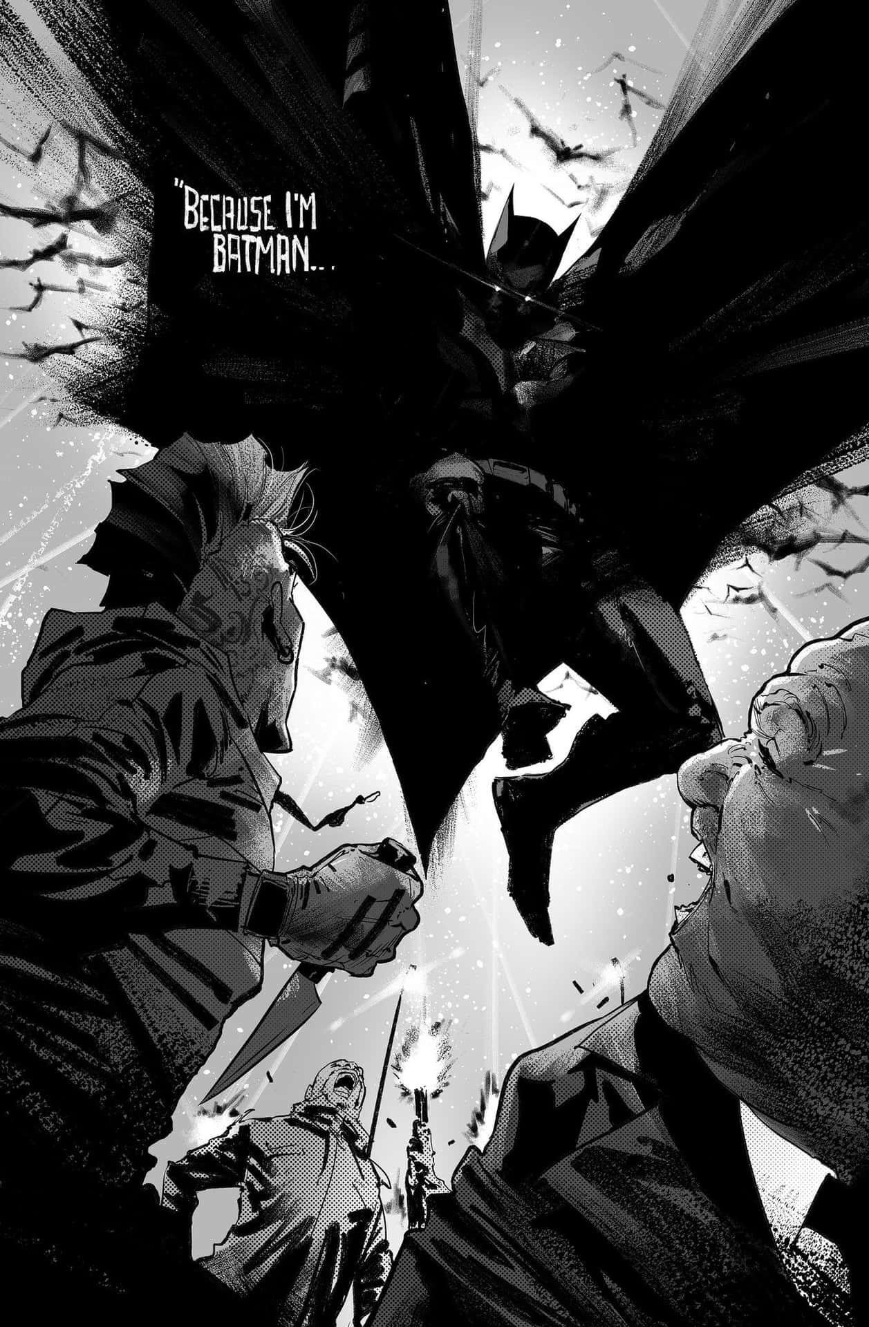 Batman Black and White: The Dark Knight in Monochrome Wallpaper