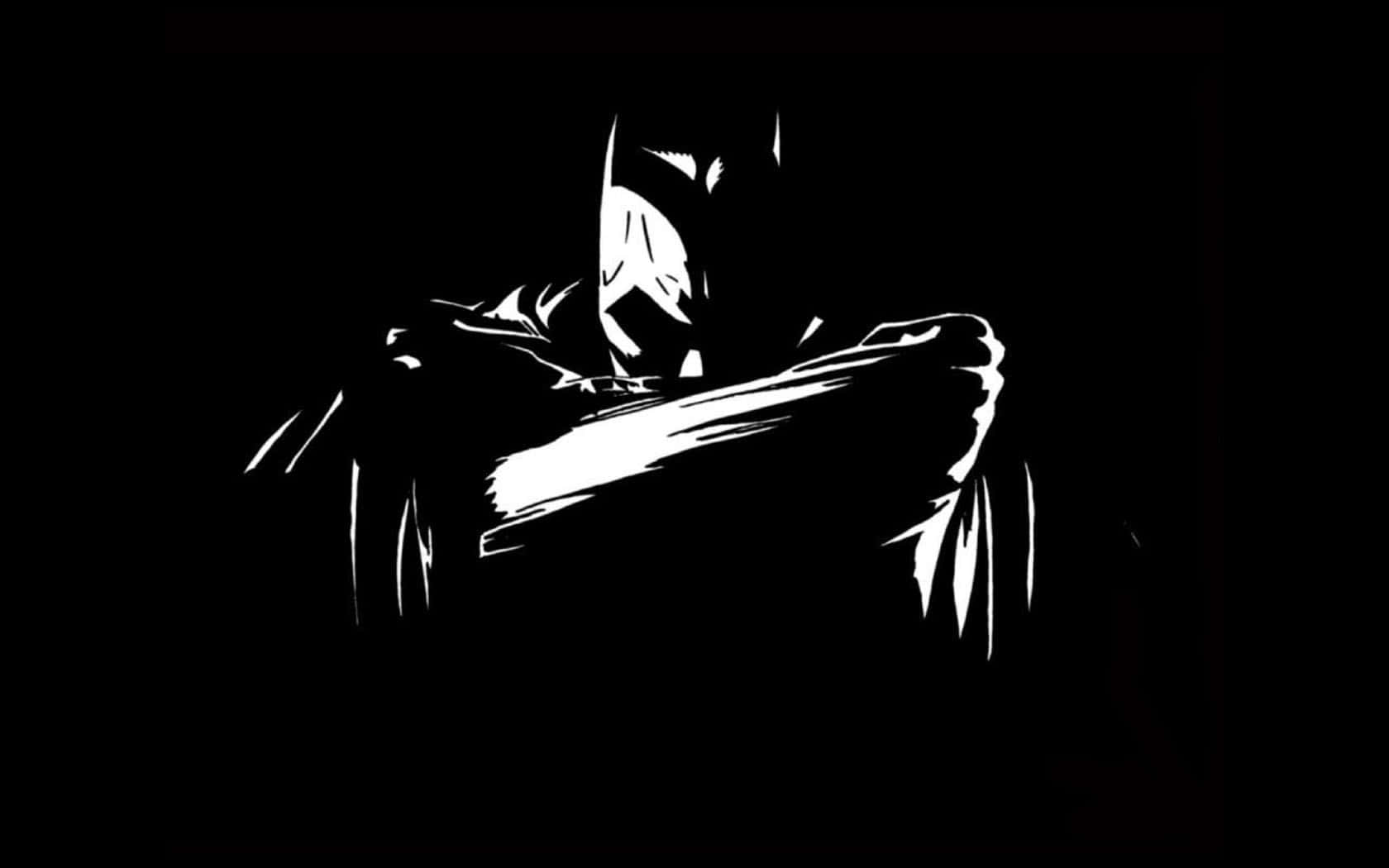 Caption: The Dark Knight in Monochrome Wallpaper