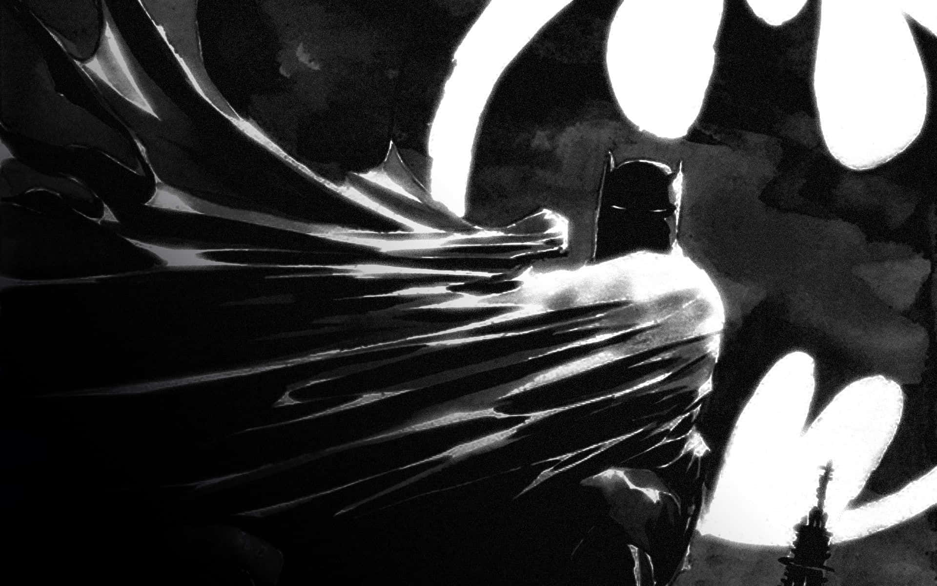 Brooding Batman in Monochrome Wallpaper