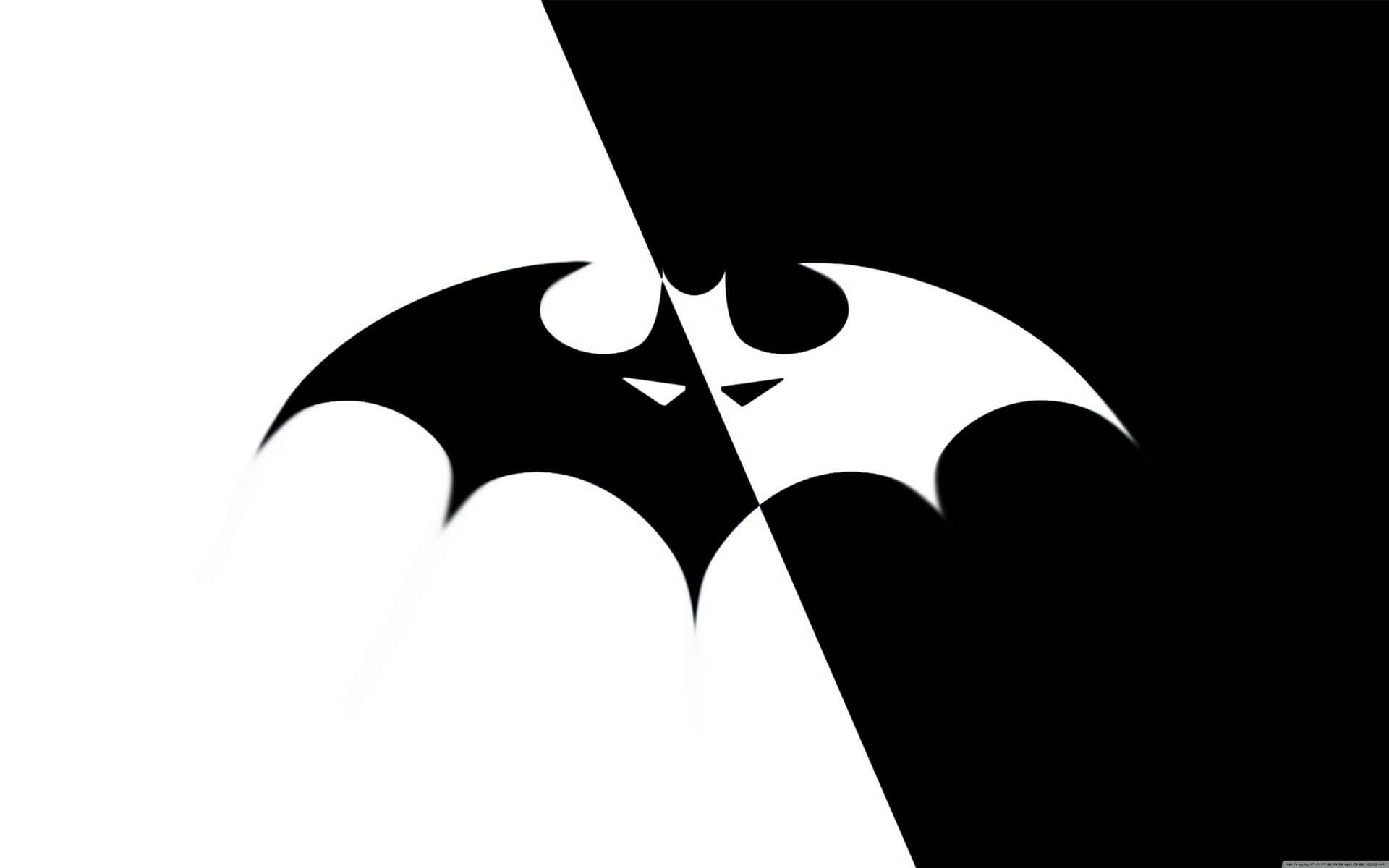 Elcaballero Oscuro Se Levanta En La Ciudad De Gotham - Fondo De Pantalla De Batman En Blanco Y Negro. Fondo de pantalla
